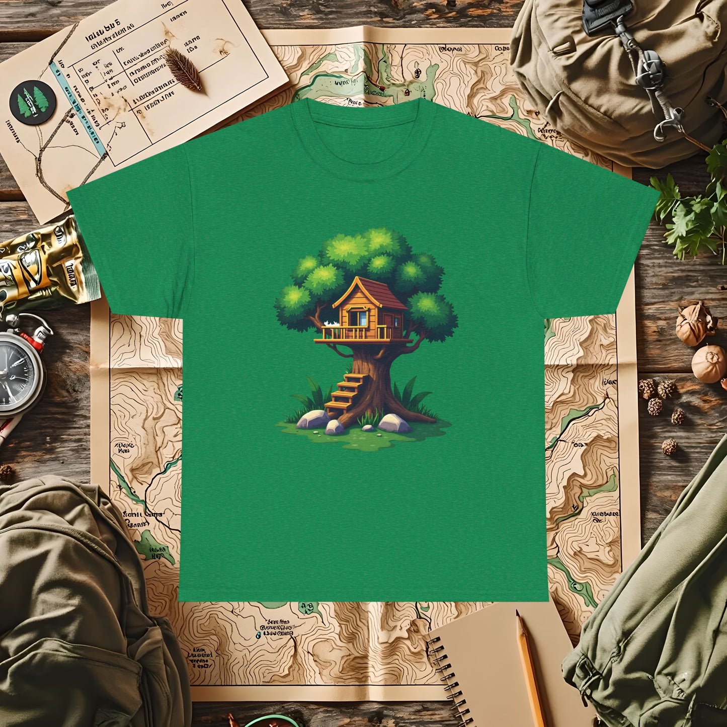 Pixel Treehouse Outdoor Adventure T-Shirts | Camping, Hiking, Rafting & Kayaking Tees for Nature Lovers