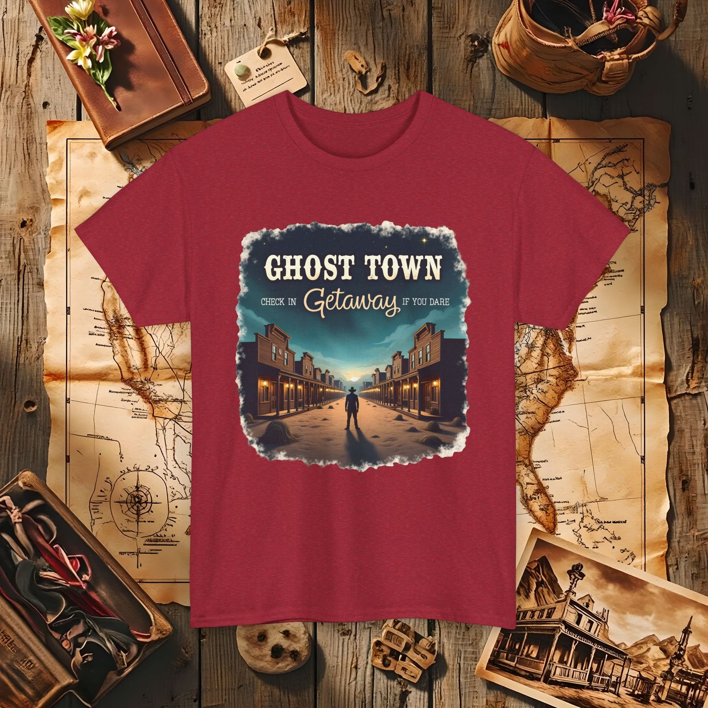 Ghost Town Getaway Western Travel T-Shirts | Desert, Ghost Town, and Cowboy-Inspired Adventure Tees