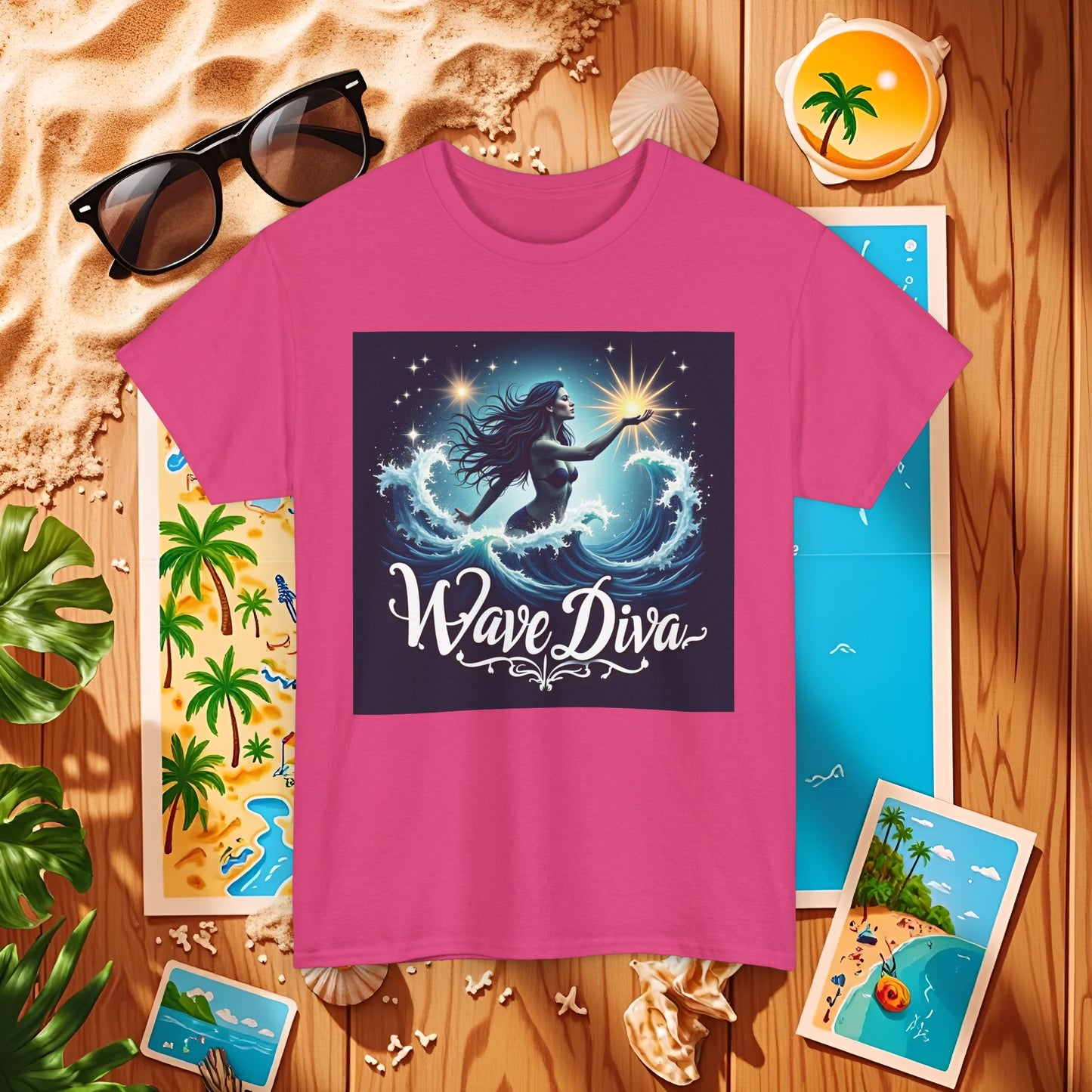 Celestial Waves Beach Travel T-Shirts | Tropical Vacation & Coastal Lifestyle Tees