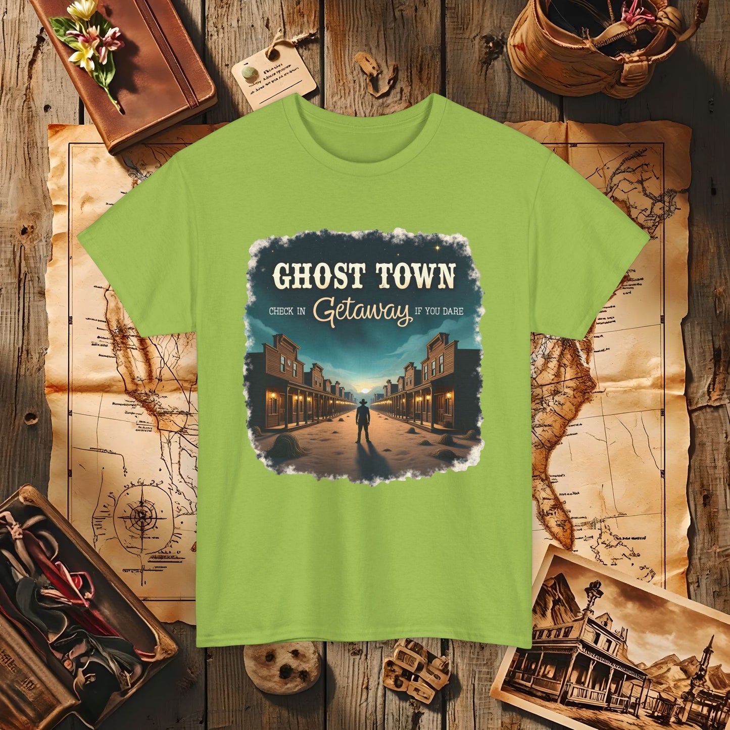 Ghost Town Getaway Western Travel T-Shirts | Desert, Ghost Town, and Cowboy-Inspired Adventure Tees