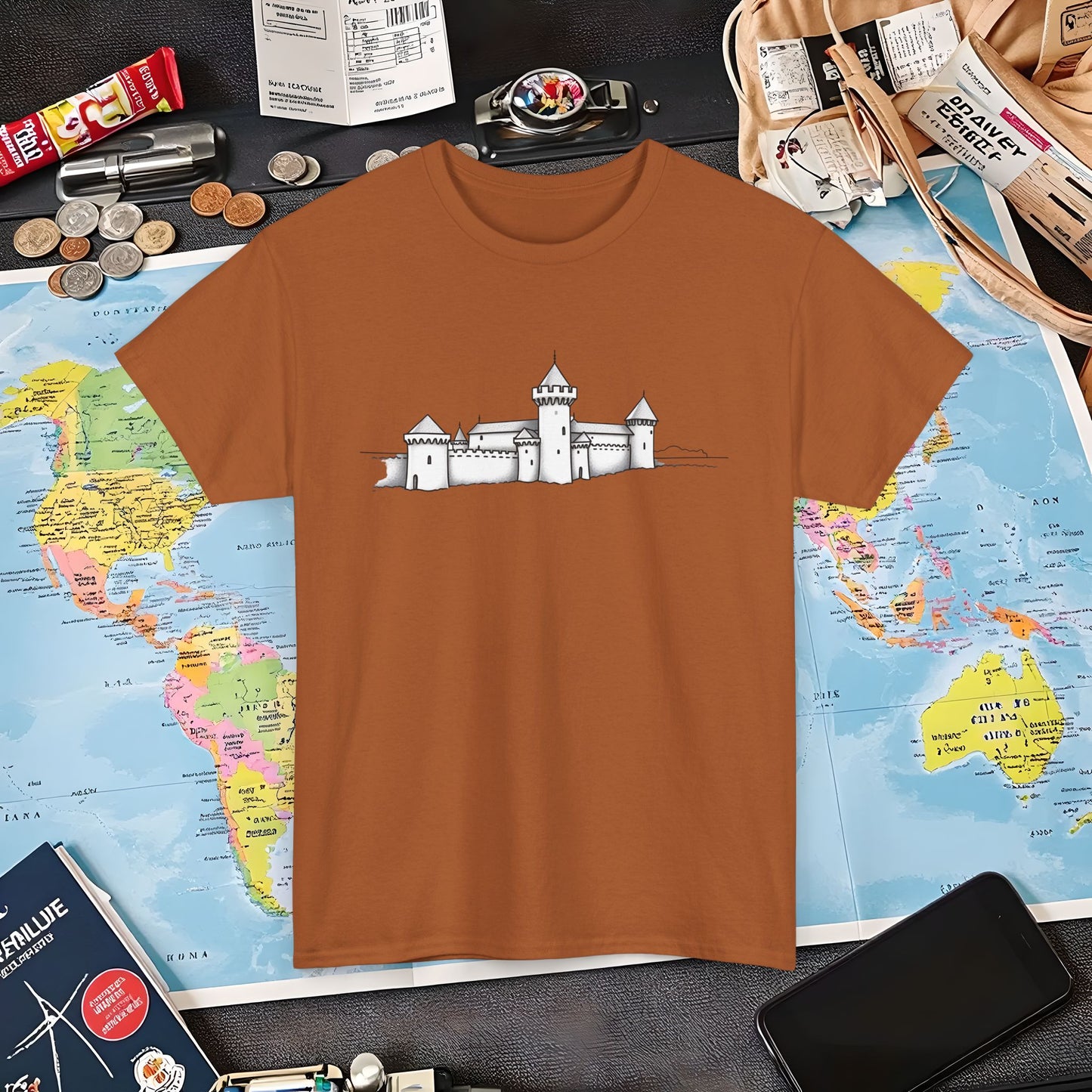 Castle Skyline Air Travel T-Shirts | Jetsetter, Airport, and International Flight Tees