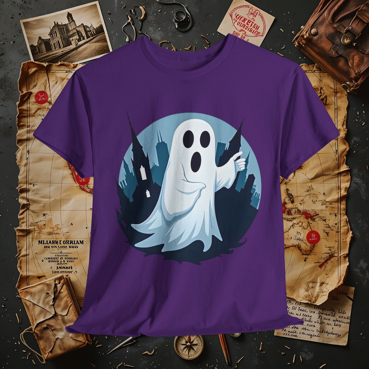 Ghostly Guide True Dark Tourism T-Shirts | Hauntingly Cool Travel Tees for the Morbidly Curious