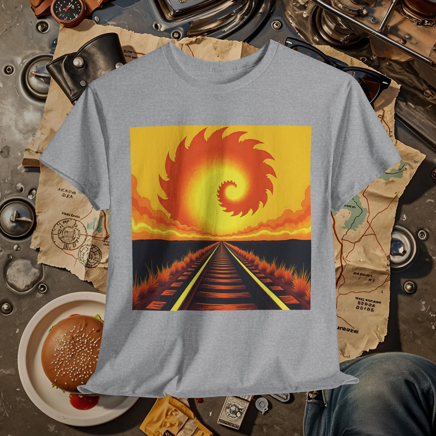 Sunset Journey Road Trip & Vehicle Travel T-Shirts | Car, RV, and Motorcycle Adventure Tees