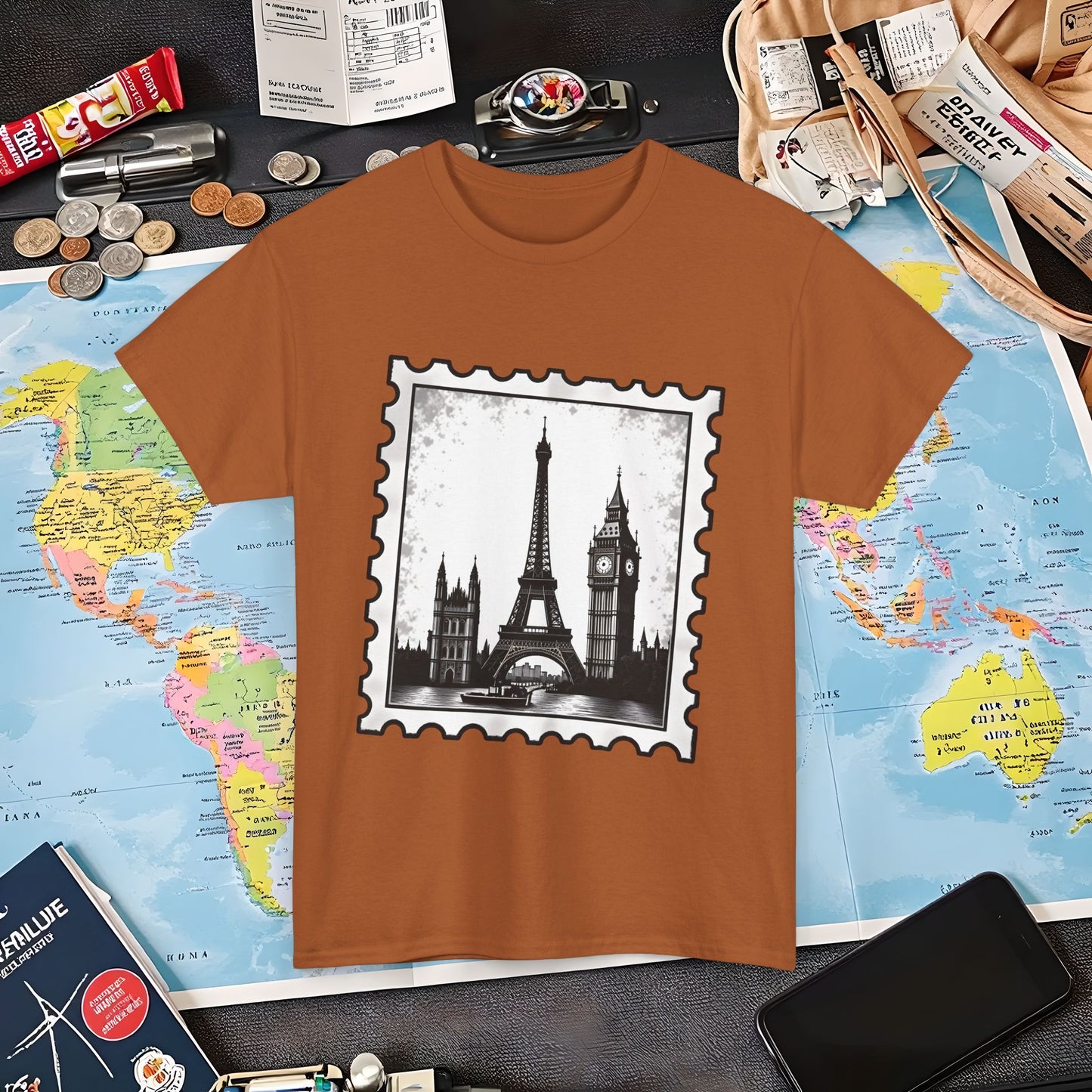 Europe Stamp Air Travel T-Shirts | Jetsetter, Airport, and International Flight Tees