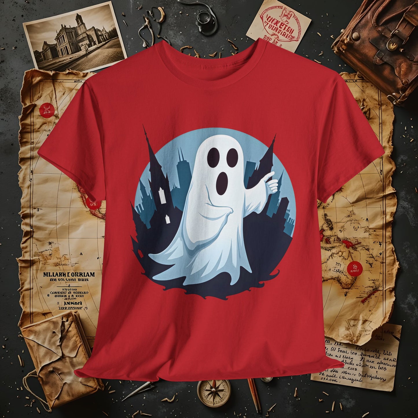 Ghostly Guide True Dark Tourism T-Shirts | Hauntingly Cool Travel Tees for the Morbidly Curious
