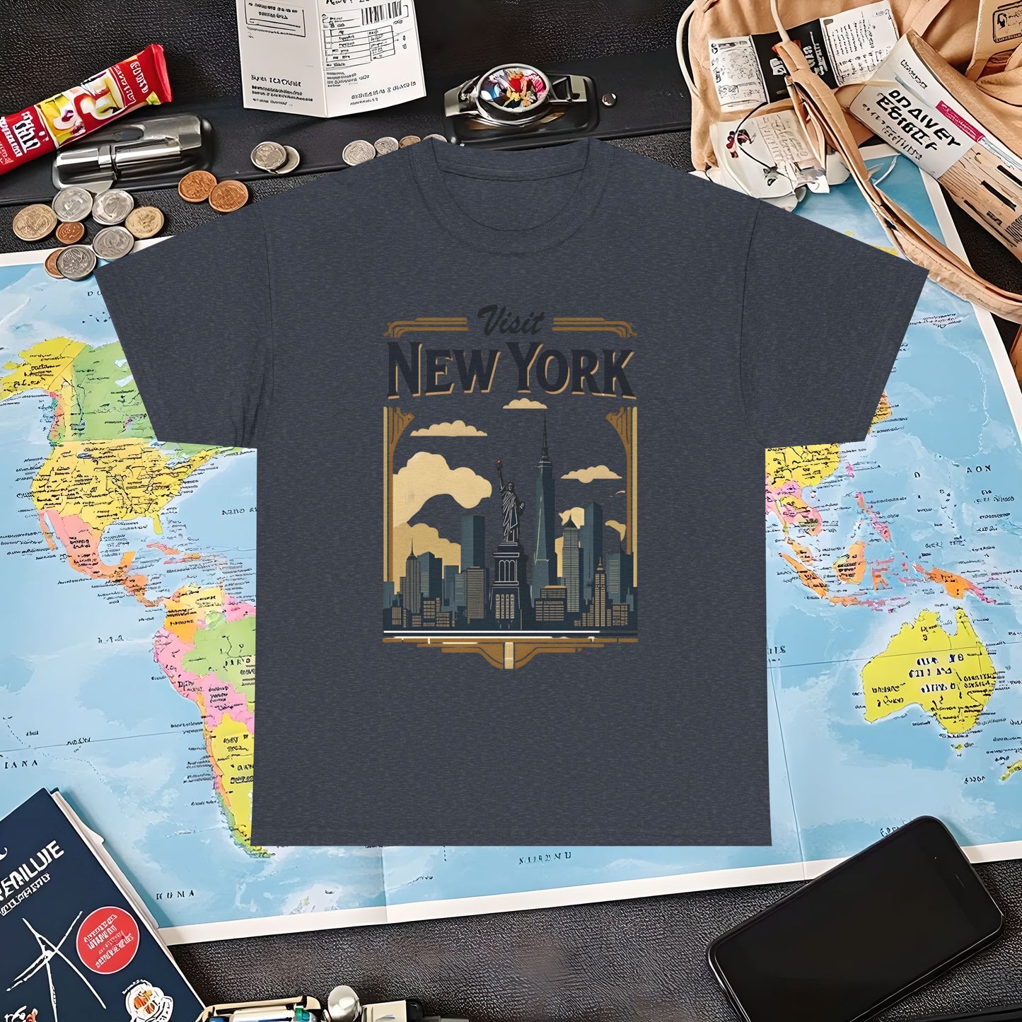 Art Deco NYC Air Travel T-Shirts | Jetsetter, Airport, and International Flight Tees