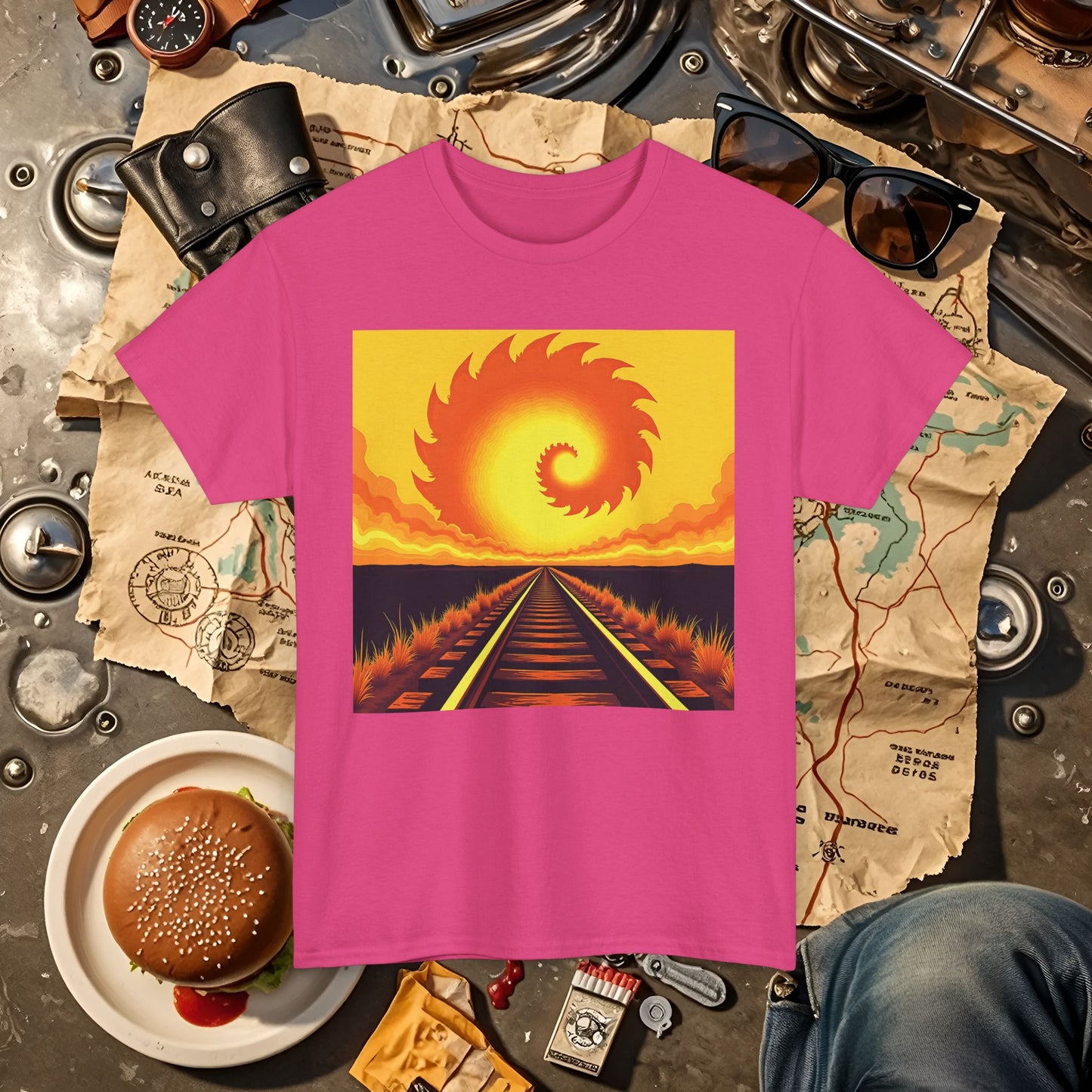 Sunset Journey Road Trip & Vehicle Travel T-Shirts | Car, RV, and Motorcycle Adventure Tees