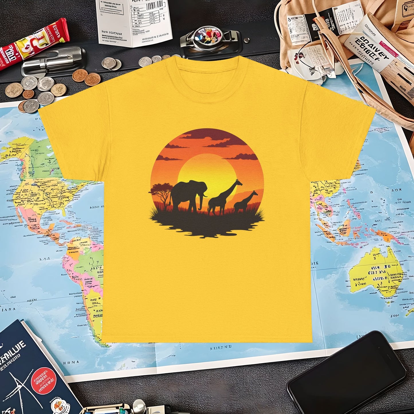 Savanna Silhouettes Air Travel T-Shirts | Jetsetter, Airport, and International Flight Tees