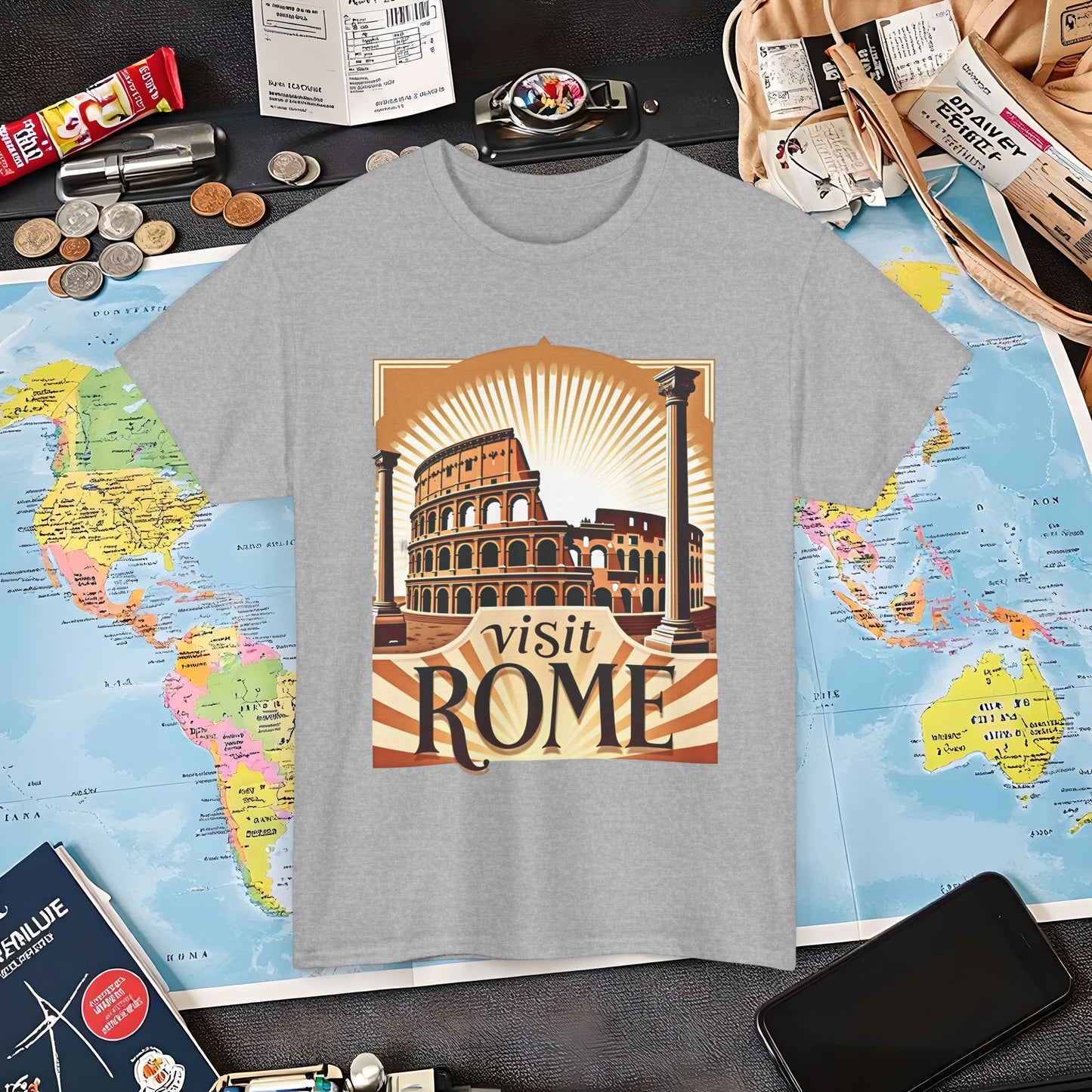 Rome Retro Air Travel T-Shirts | Jetsetter, Airport, and International Flight Tees