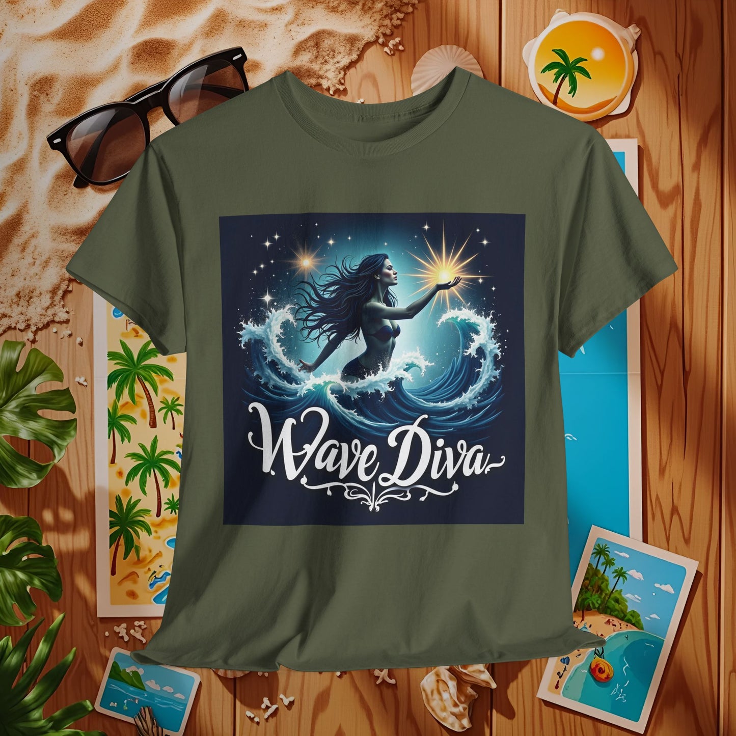 Celestial Waves Beach Travel T-Shirts | Tropical Vacation & Coastal Lifestyle Tees