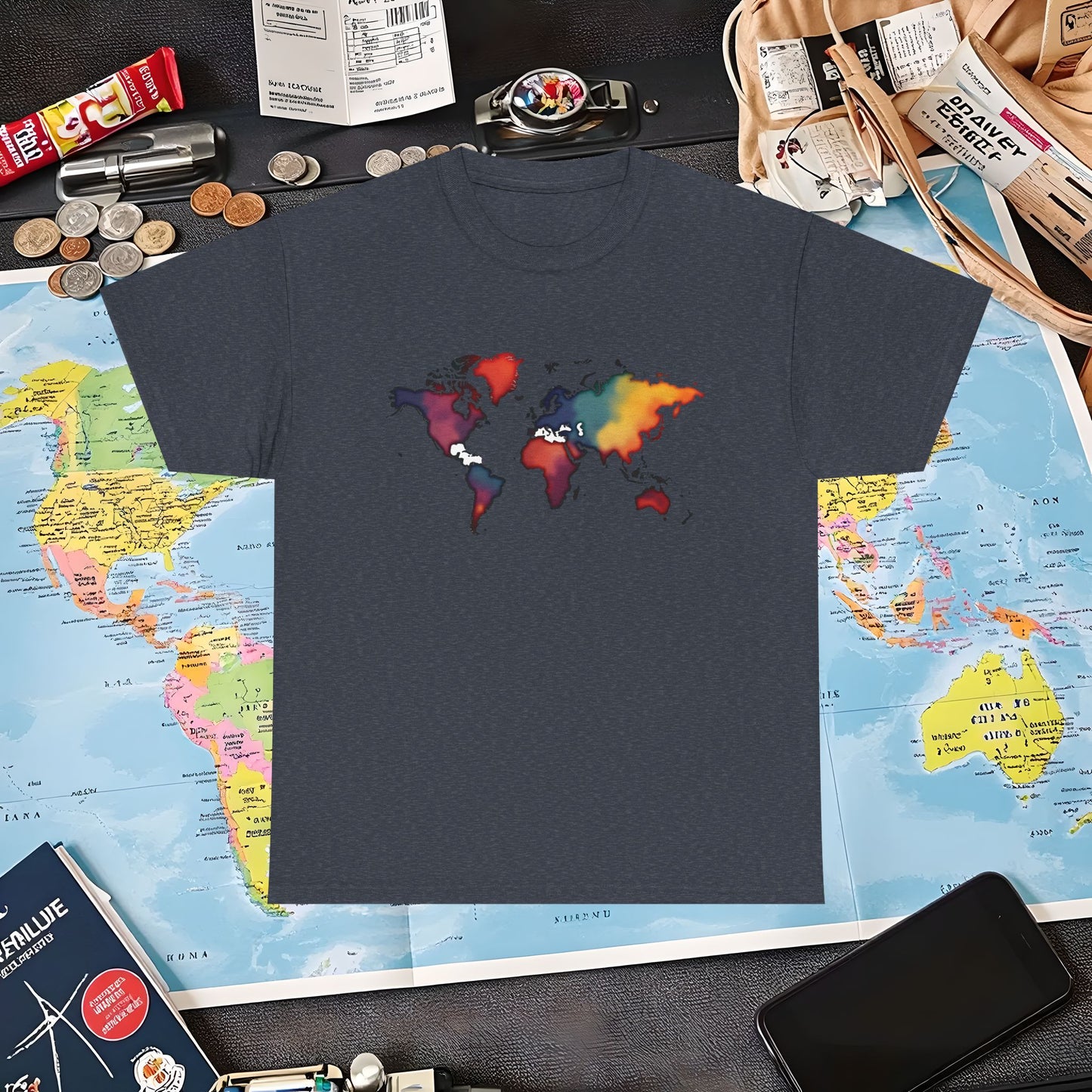 Colorful Wanderlust Air Travel T-Shirts | Jetsetter, Airport, and International Flight Tees