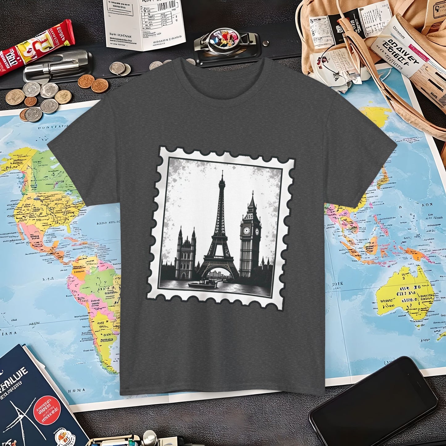 Europe Stamp Air Travel T-Shirts | Jetsetter, Airport, and International Flight Tees
