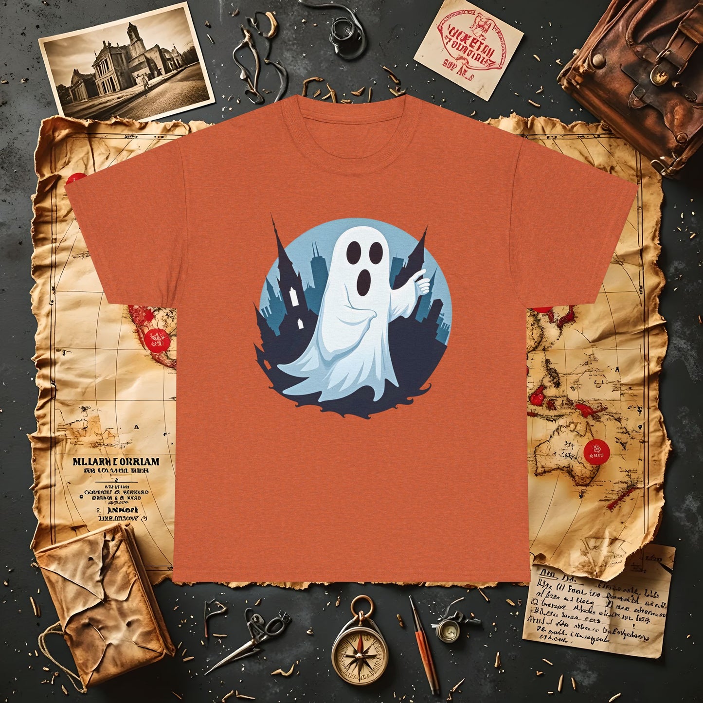 Ghostly Guide True Dark Tourism T-Shirts | Hauntingly Cool Travel Tees for the Morbidly Curious