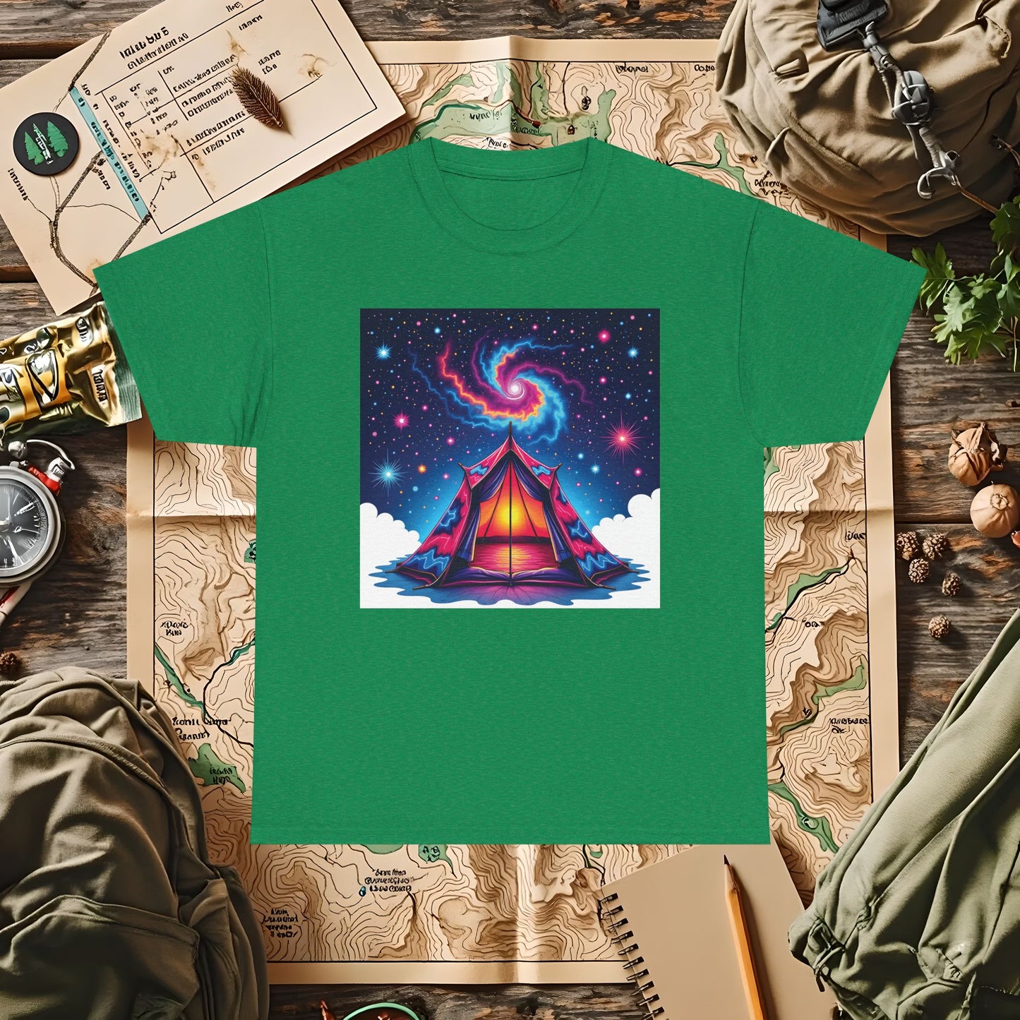 Cosmic Tent Outdoor Adventure T-Shirts | Camping, Hiking, Rafting & Kayaking Tees for Nature Lovers