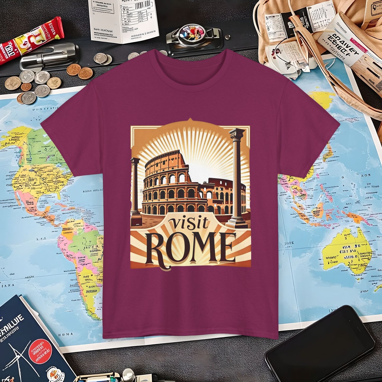 Rome Retro Air Travel T-Shirts | Jetsetter, Airport, and International Flight Tees