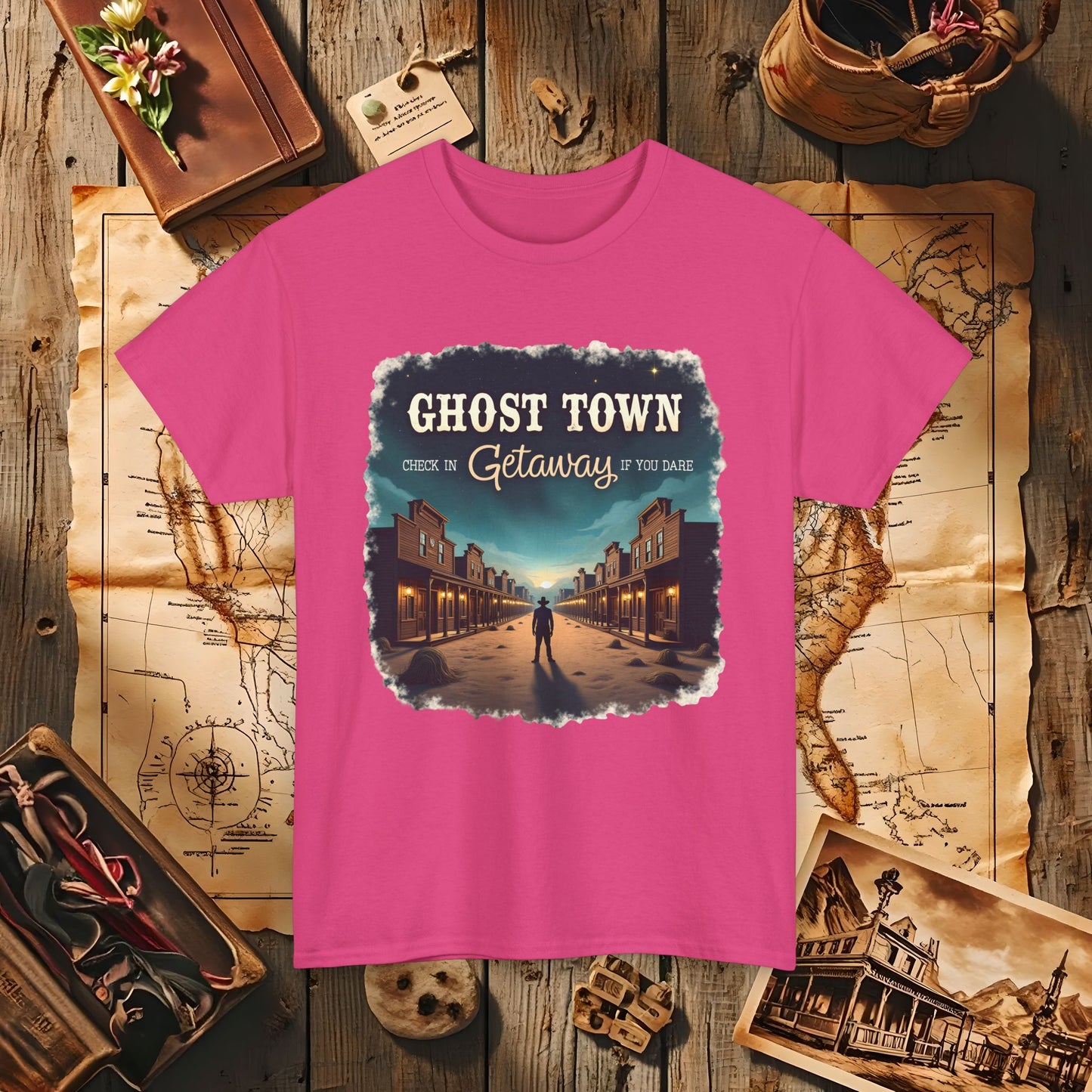 Ghost Town Getaway Western Travel T-Shirts | Desert, Ghost Town, and Cowboy-Inspired Adventure Tees