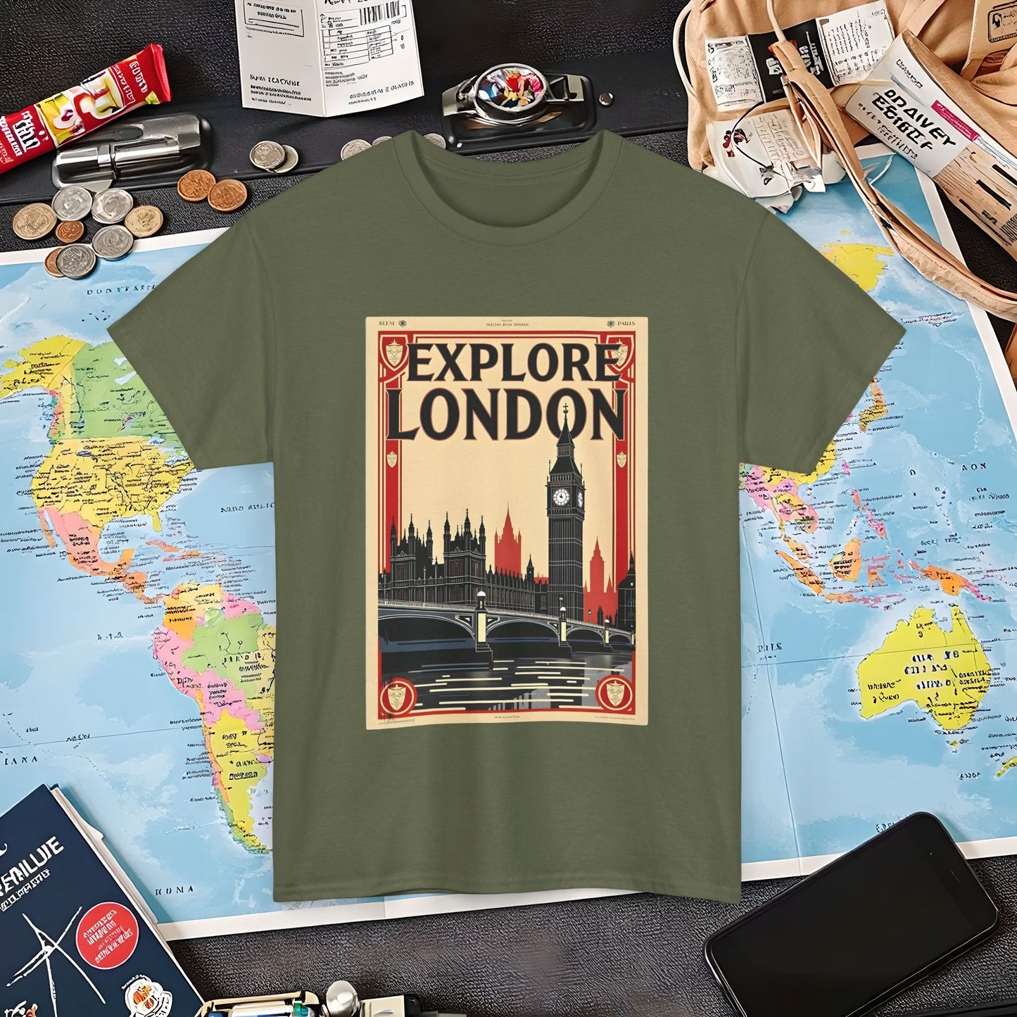 Vintage London Air Travel T-Shirts | Jetsetter, Airport, and International Flight Tees