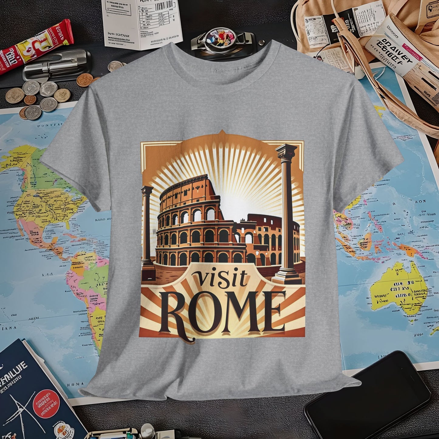 Rome Retro Air Travel T-Shirts | Jetsetter, Airport, and International Flight Tees