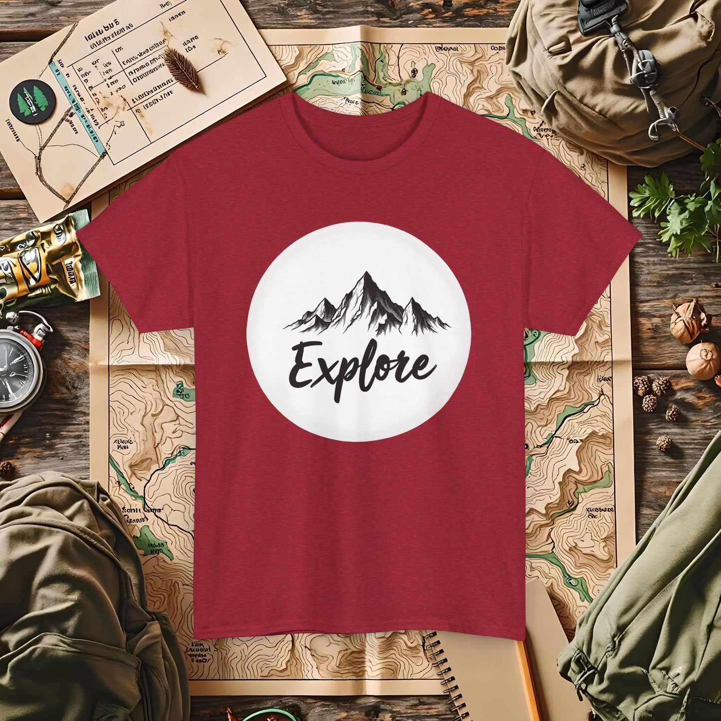 Mountain Explore Outdoor Adventure T-Shirts | Camping, Hiking, Rafting & Kayaking Tees for Nature Lovers