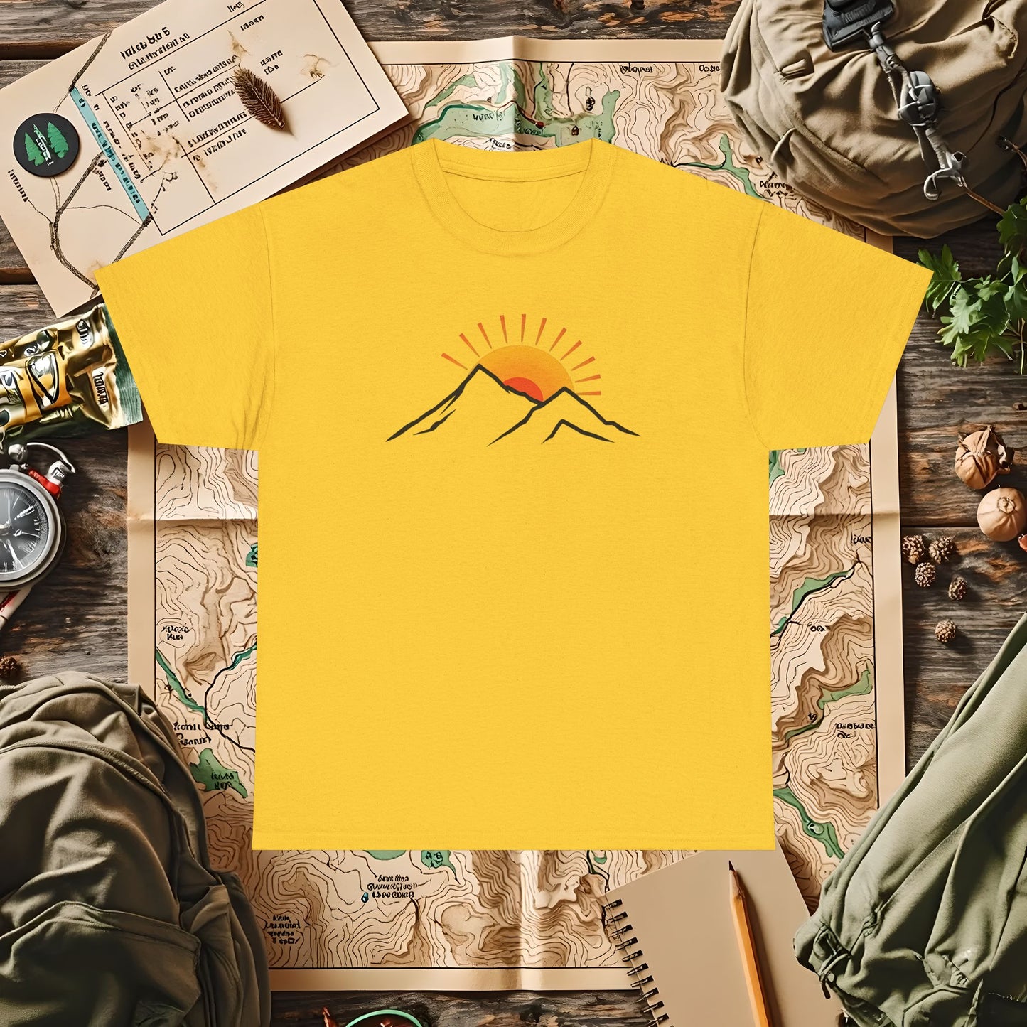 Sunrise Peaks Outdoor Adventure T-Shirts | Camping, Hiking, Rafting & Kayaking Tees for Nature Lovers