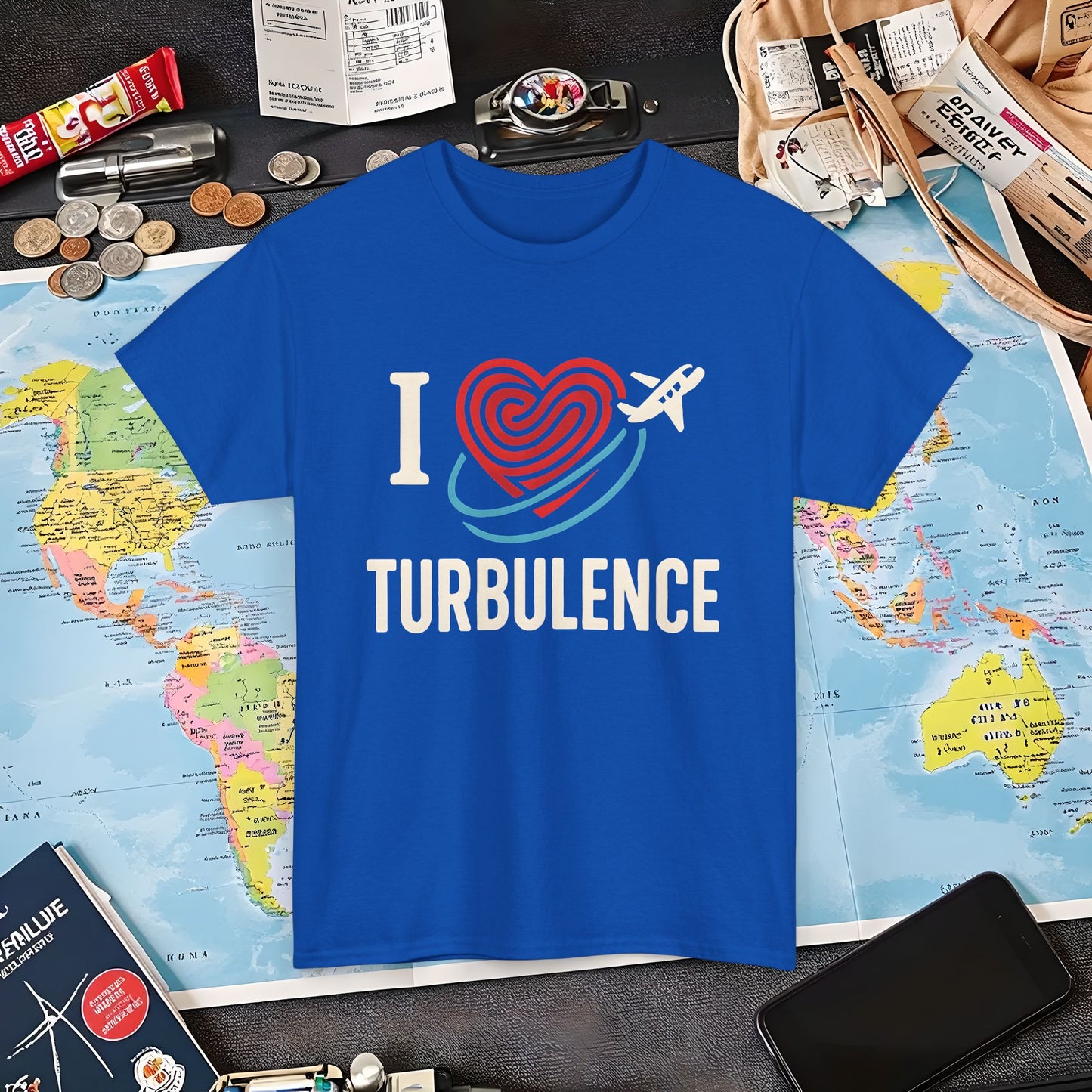 I ♥ Turbulence – Funny Aviation Graphic Tee for Pilots & Frequent Flyers Air Travel T-Shirts | Jetsetter, Airport, and International Flight Tees