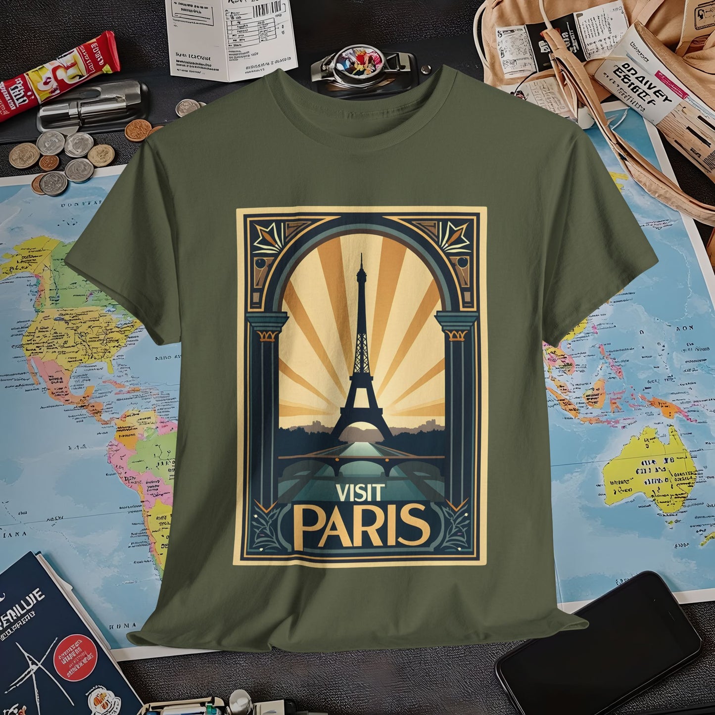 Paris Elegance Air Travel T-Shirts | Jetsetter, Airport, and International Flight Tees