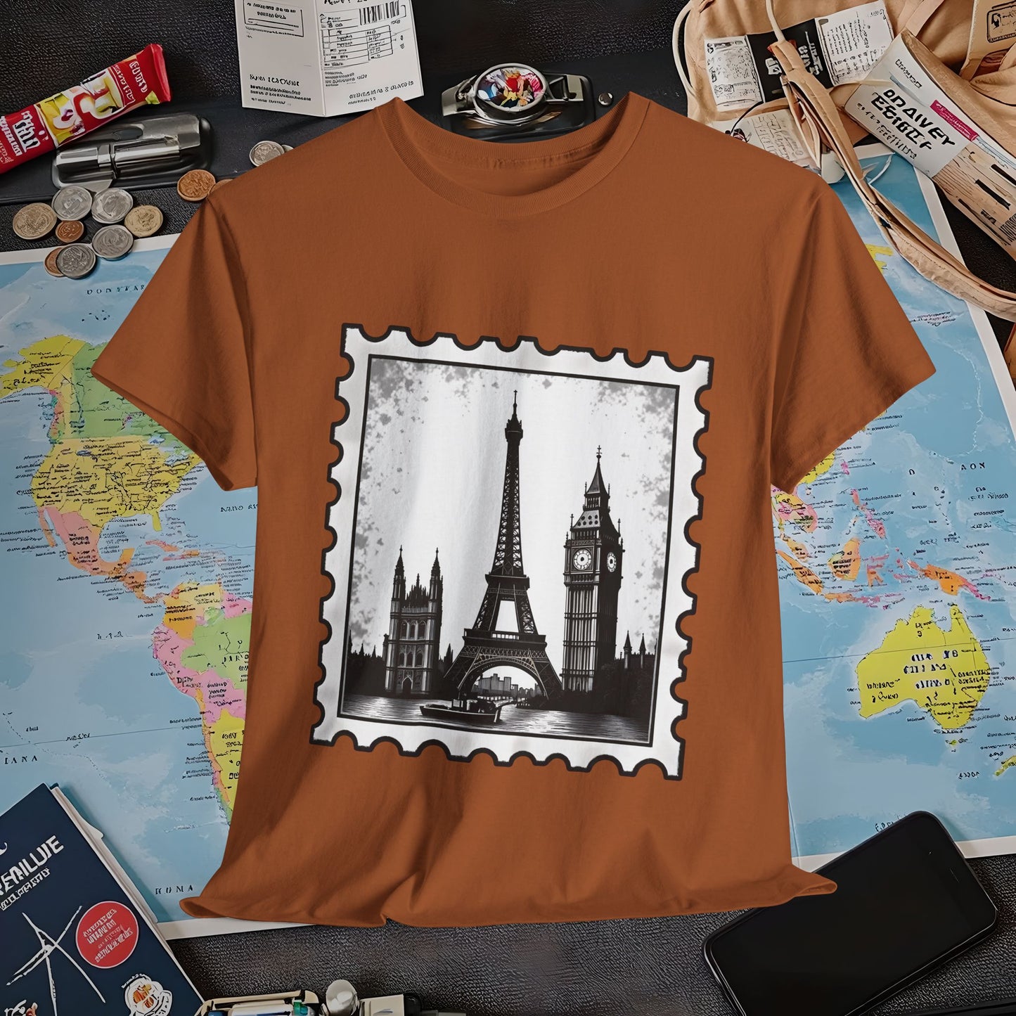 Europe Stamp Air Travel T-Shirts | Jetsetter, Airport, and International Flight Tees