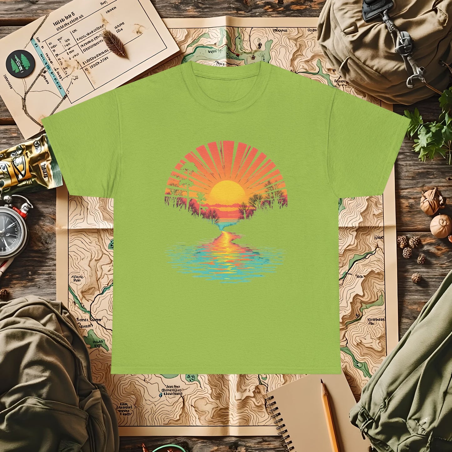 Quirky Sunset Outdoor Adventure T-Shirts | Camping, Hiking, Rafting & Kayaking Tees for Nature Lovers