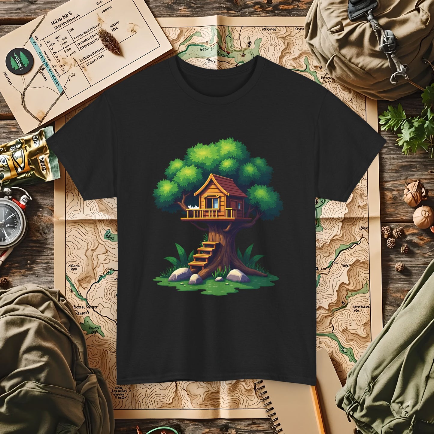 Pixel Treehouse Outdoor Adventure T-Shirts | Camping, Hiking, Rafting & Kayaking Tees for Nature Lovers