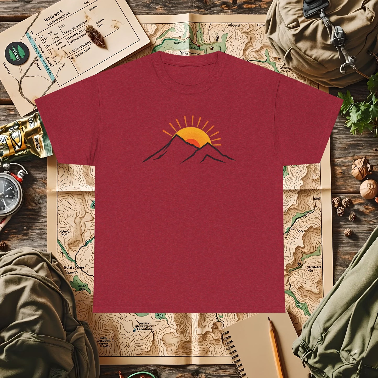 Sunrise Peaks Outdoor Adventure T-Shirts | Camping, Hiking, Rafting & Kayaking Tees for Nature Lovers