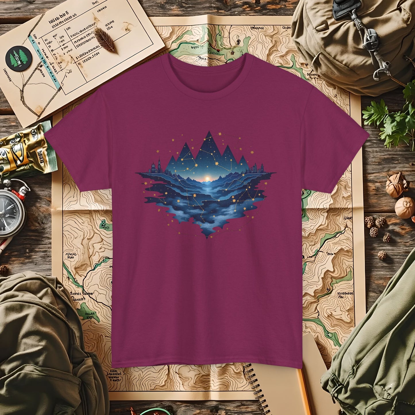 Celestial Landscapes Outdoor Adventure T-Shirts | Camping, Hiking, Rafting & Kayaking Tees for Nature Lovers