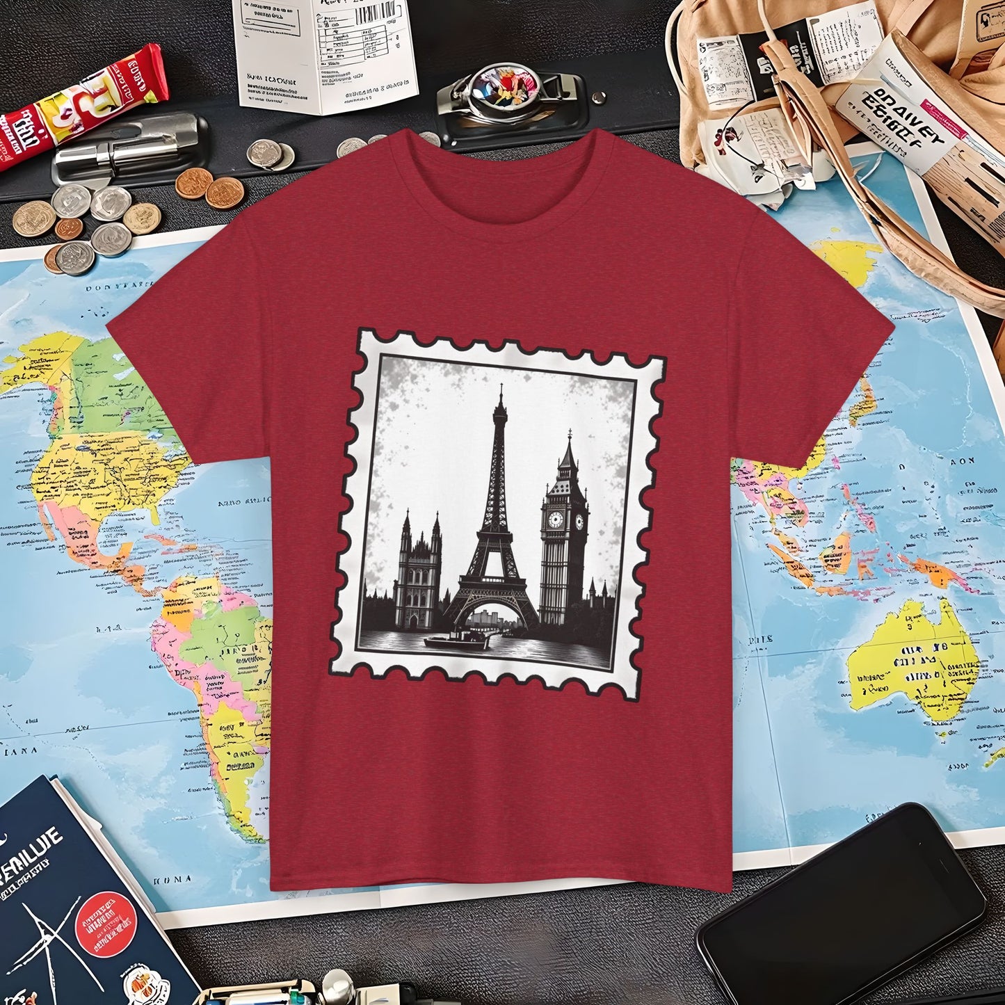 Europe Stamp Air Travel T-Shirts | Jetsetter, Airport, and International Flight Tees