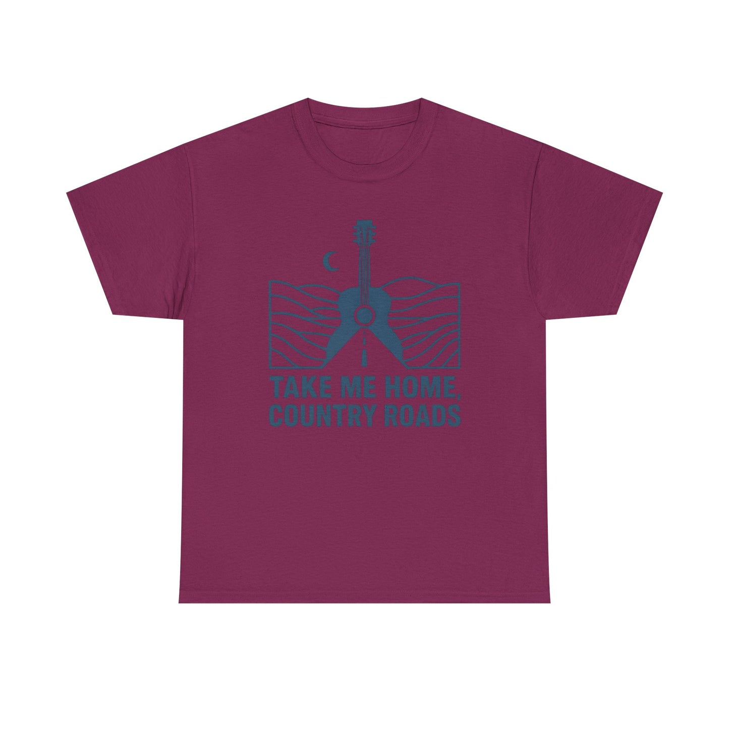 Take Me Home, Country Roads T-Shirt – Guitar Horizon & Open Highway Design Road Trip & Vehicle Travel T-Shirts | Car, RV, and Motorcycle Adventure Tees