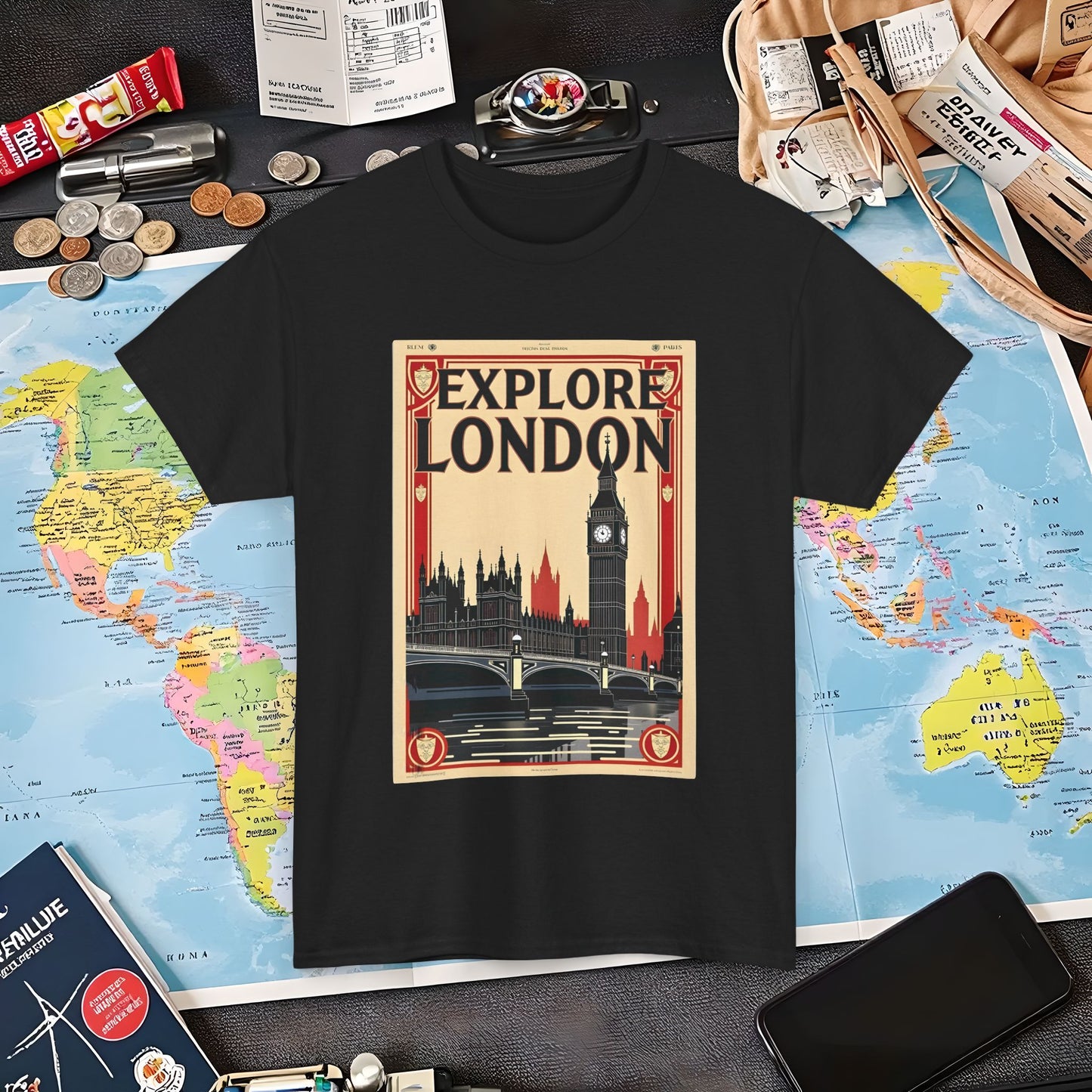 Vintage London Air Travel T-Shirts | Jetsetter, Airport, and International Flight Tees
