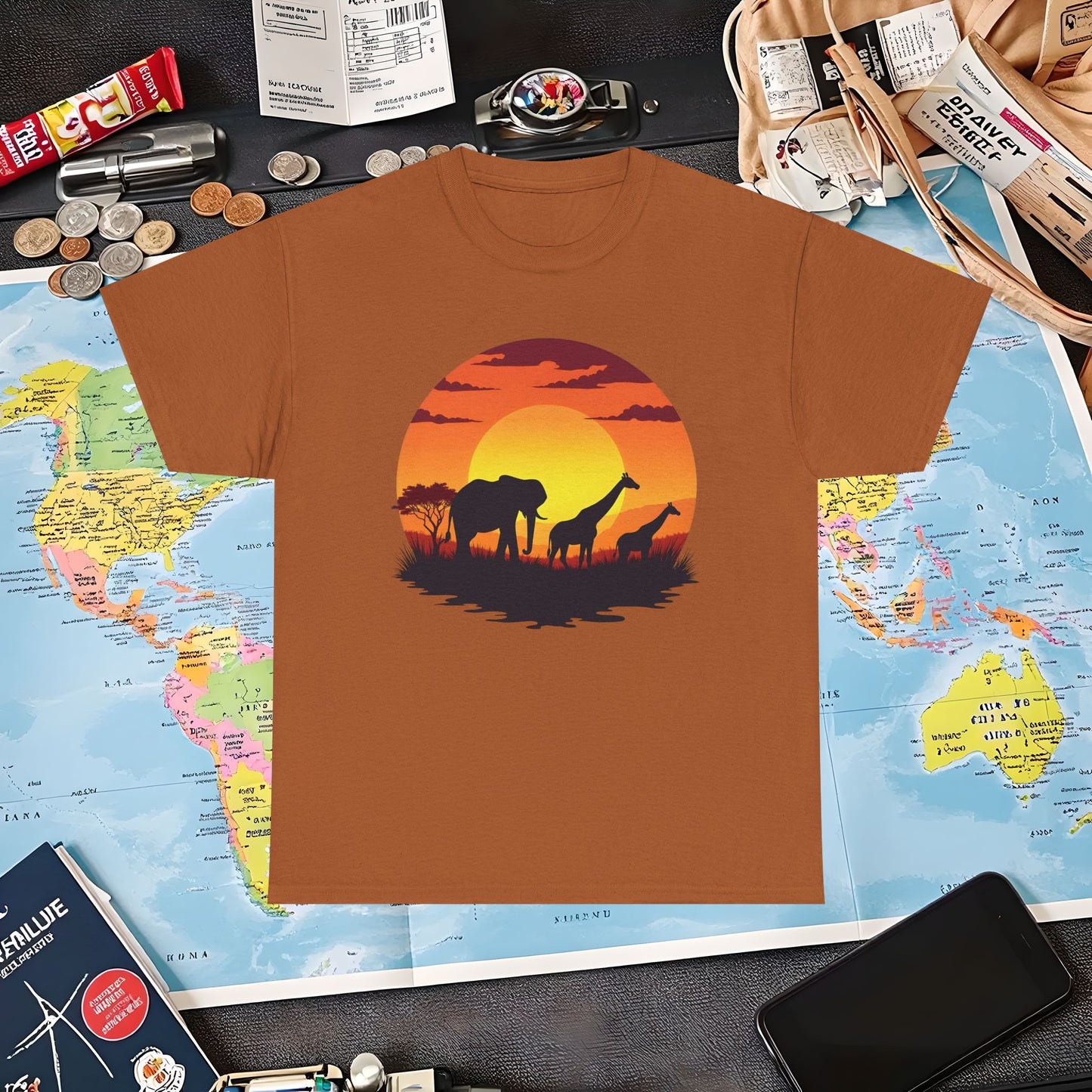 Savanna Silhouettes Air Travel T-Shirts | Jetsetter, Airport, and International Flight Tees