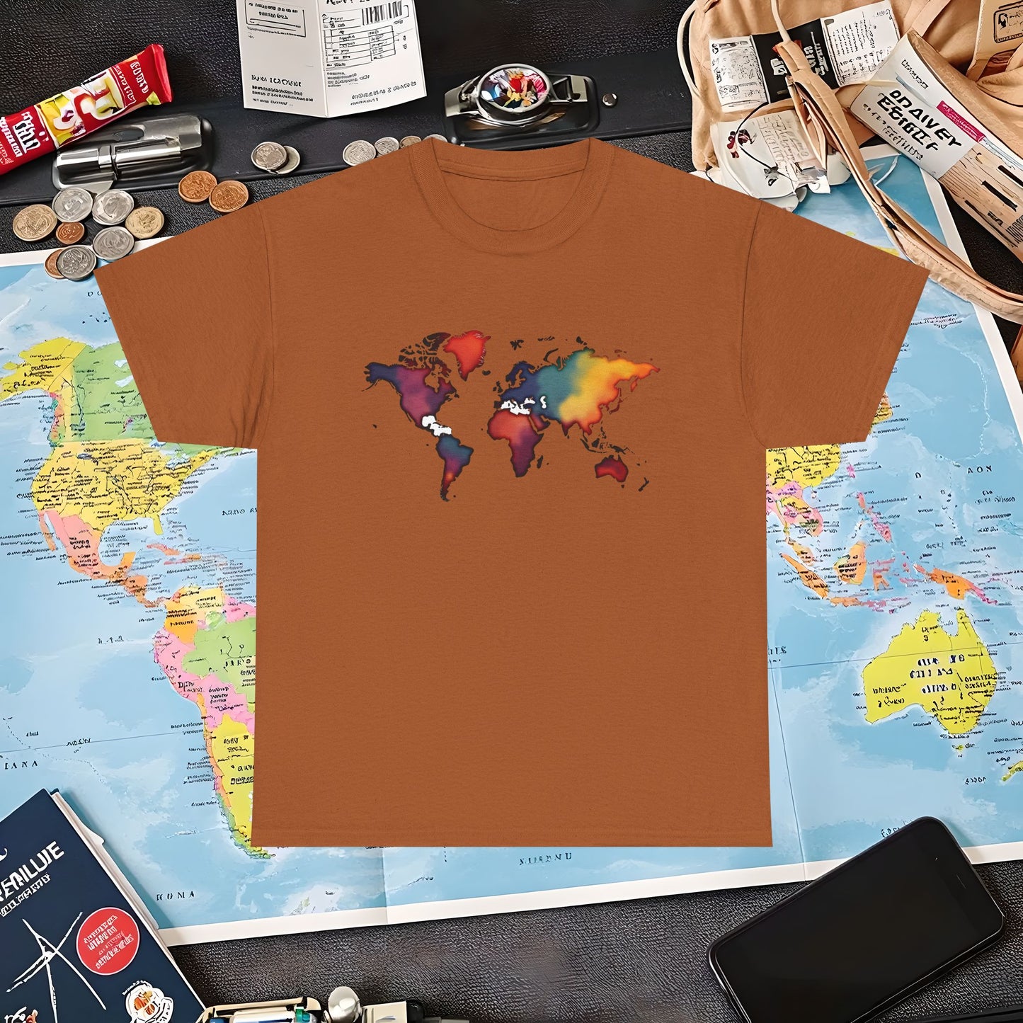 Colorful Wanderlust Air Travel T-Shirts | Jetsetter, Airport, and International Flight Tees