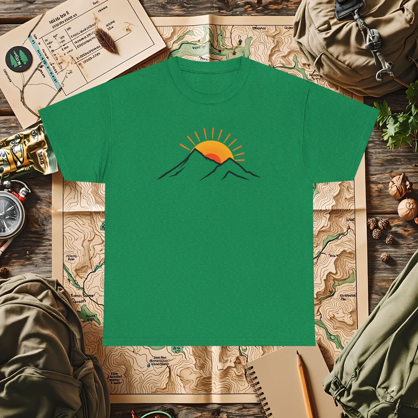 Sunrise Peaks Outdoor Adventure T-Shirts | Camping, Hiking, Rafting & Kayaking Tees for Nature Lovers