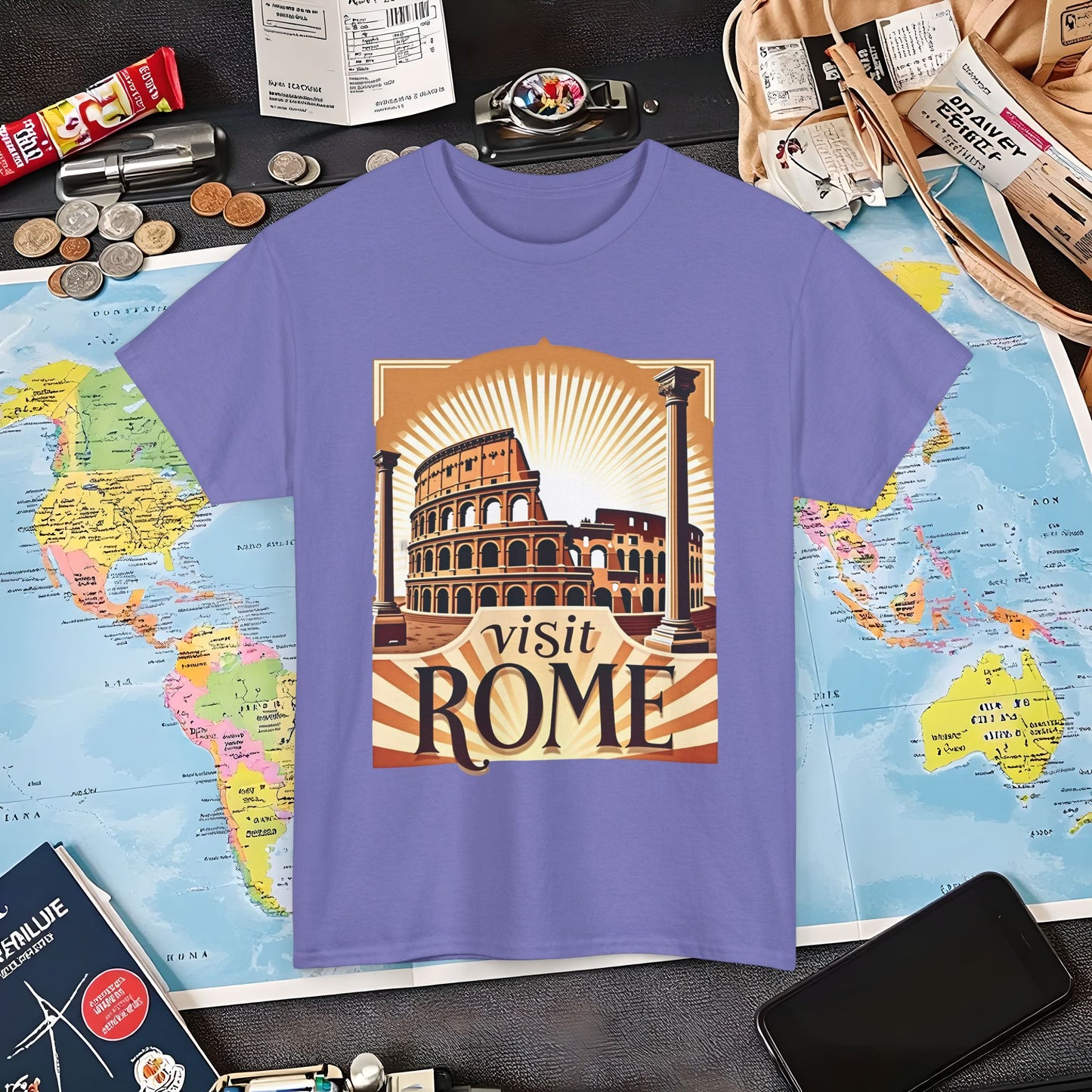 Rome Retro Air Travel T-Shirts | Jetsetter, Airport, and International Flight Tees