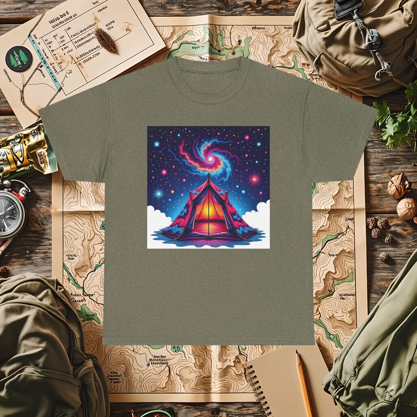 Cosmic Tent Outdoor Adventure T-Shirts | Camping, Hiking, Rafting & Kayaking Tees for Nature Lovers