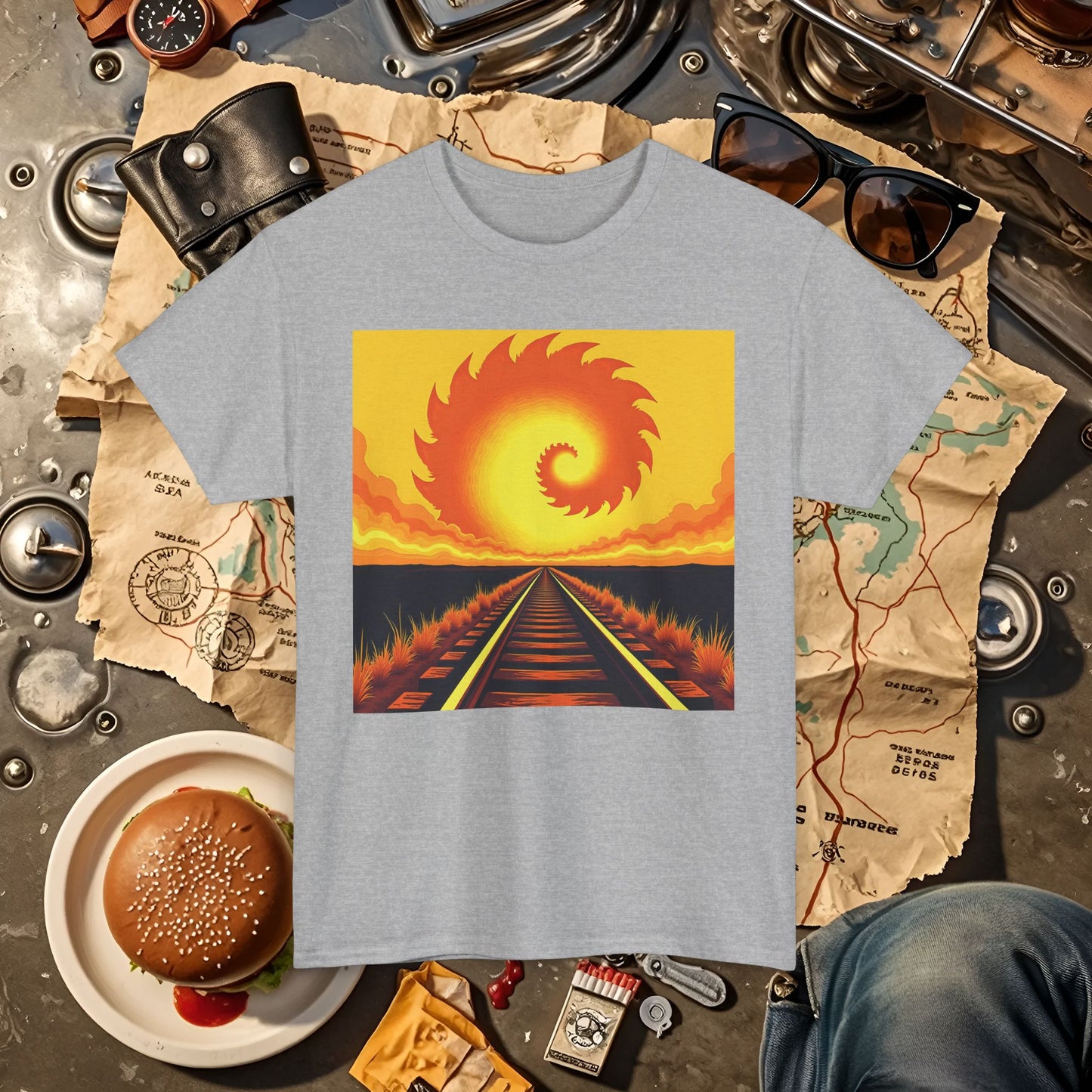 Sunset Journey Road Trip & Vehicle Travel T-Shirts | Car, RV, and Motorcycle Adventure Tees