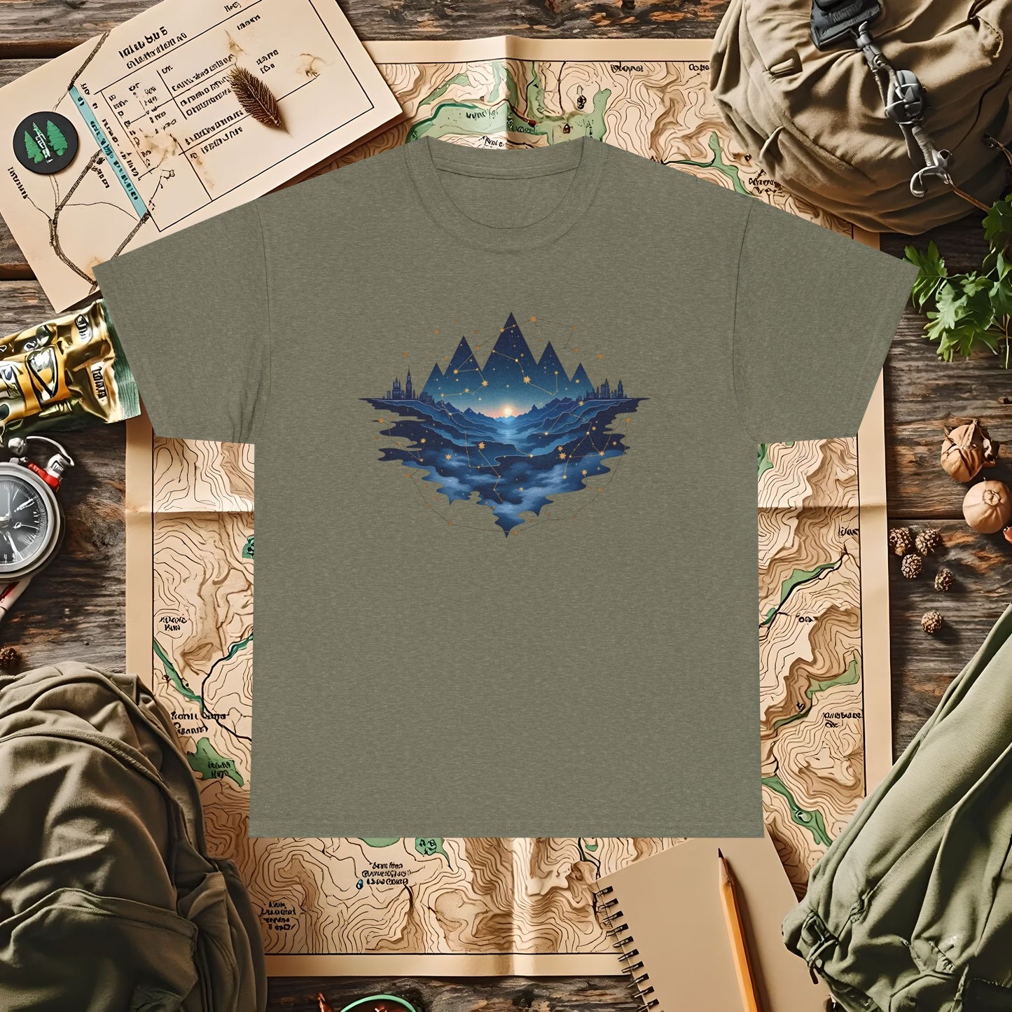 Celestial Landscapes Outdoor Adventure T-Shirts | Camping, Hiking, Rafting & Kayaking Tees for Nature Lovers