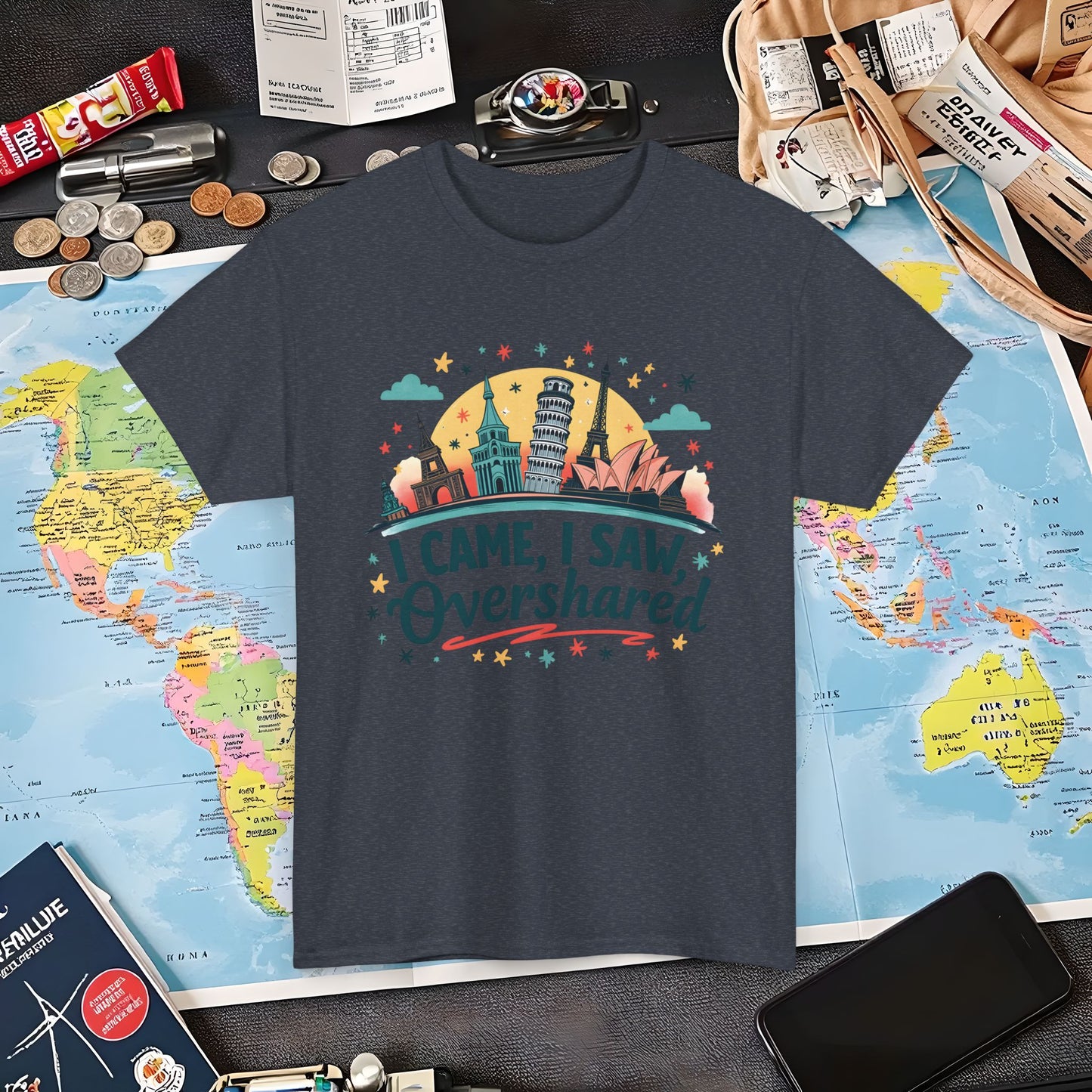 Overshare Vibe Air Travel T-Shirts | Jetsetter, Airport, and International Flight Tees