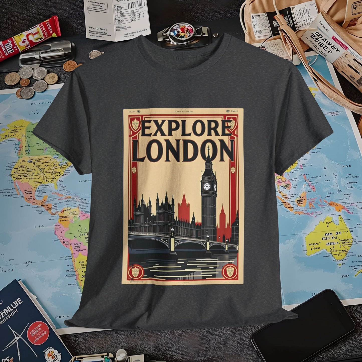 Vintage London Air Travel T-Shirts | Jetsetter, Airport, and International Flight Tees