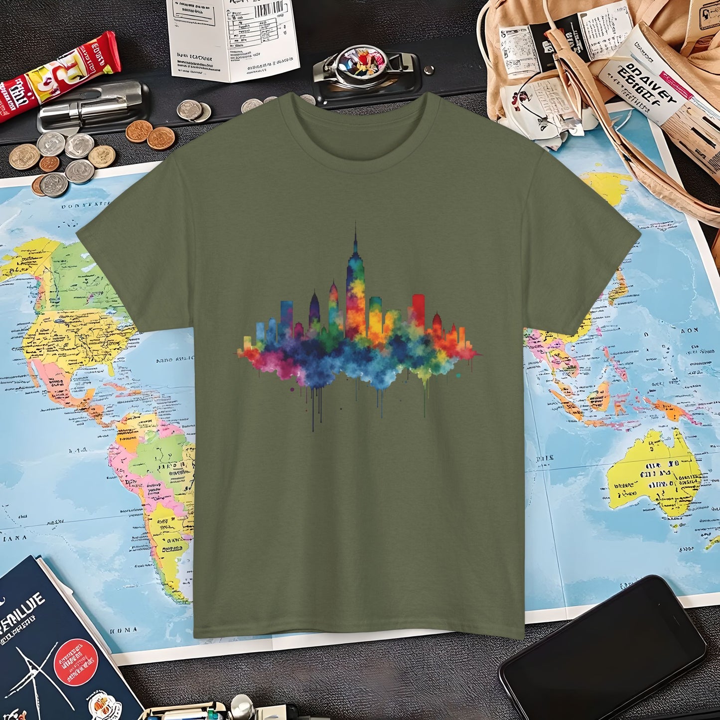 Vibrant Skyline T-Shirts | Jetsetter, Airport, and International Flight Tees