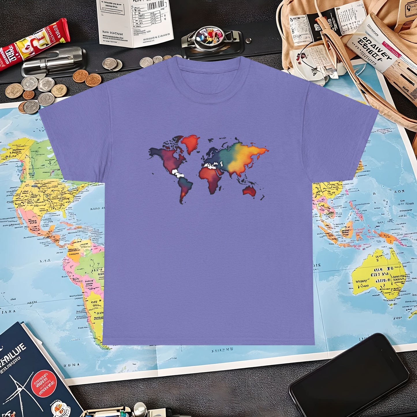 Colorful Wanderlust Air Travel T-Shirts | Jetsetter, Airport, and International Flight Tees