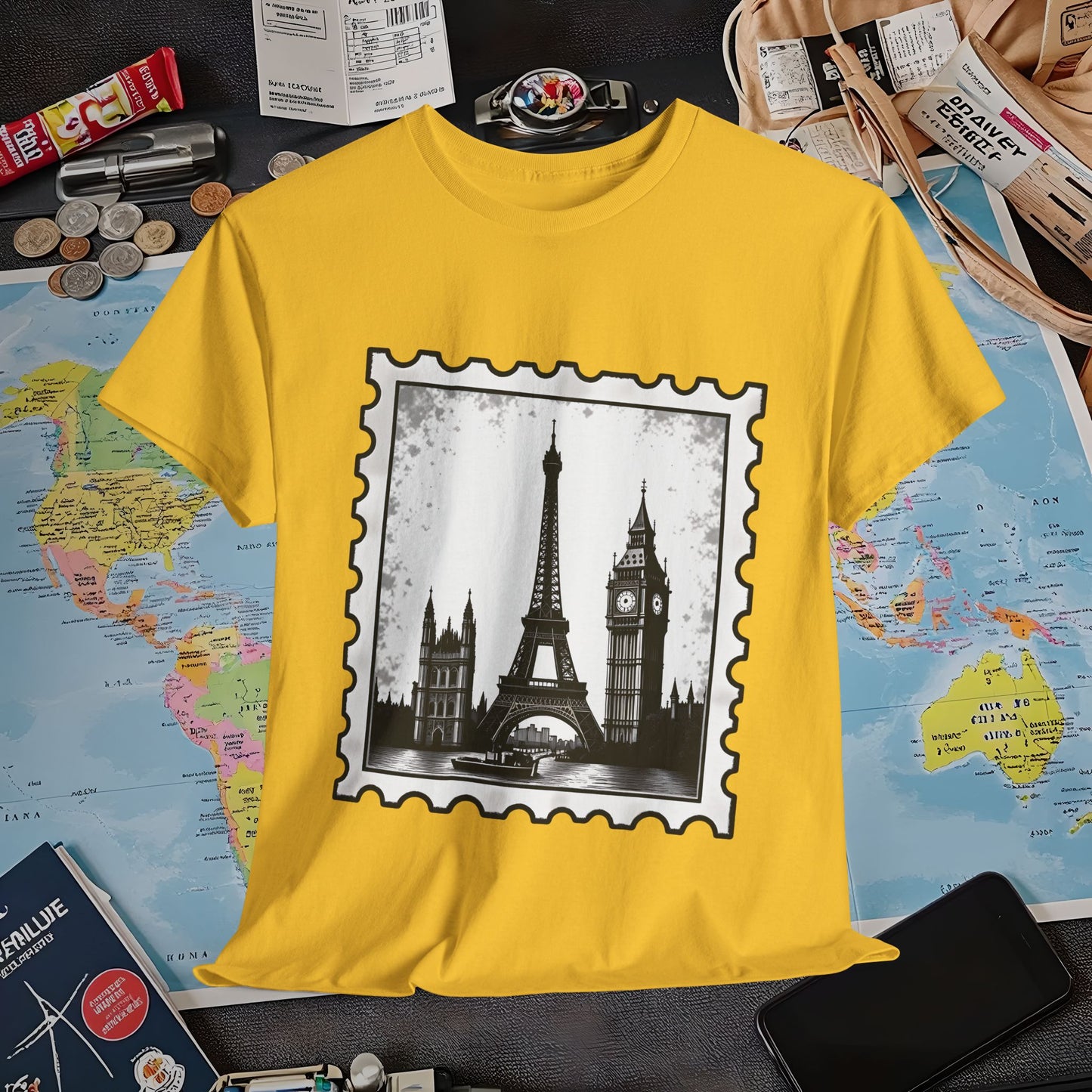 Europe Stamp Air Travel T-Shirts | Jetsetter, Airport, and International Flight Tees
