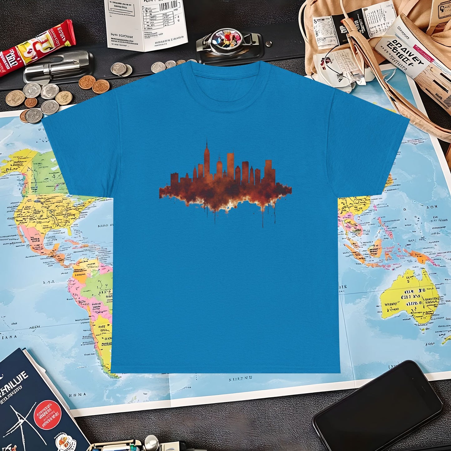 Rusty Skyline Air Travel T-Shirts | Jetsetter, Airport, and International Flight Tees