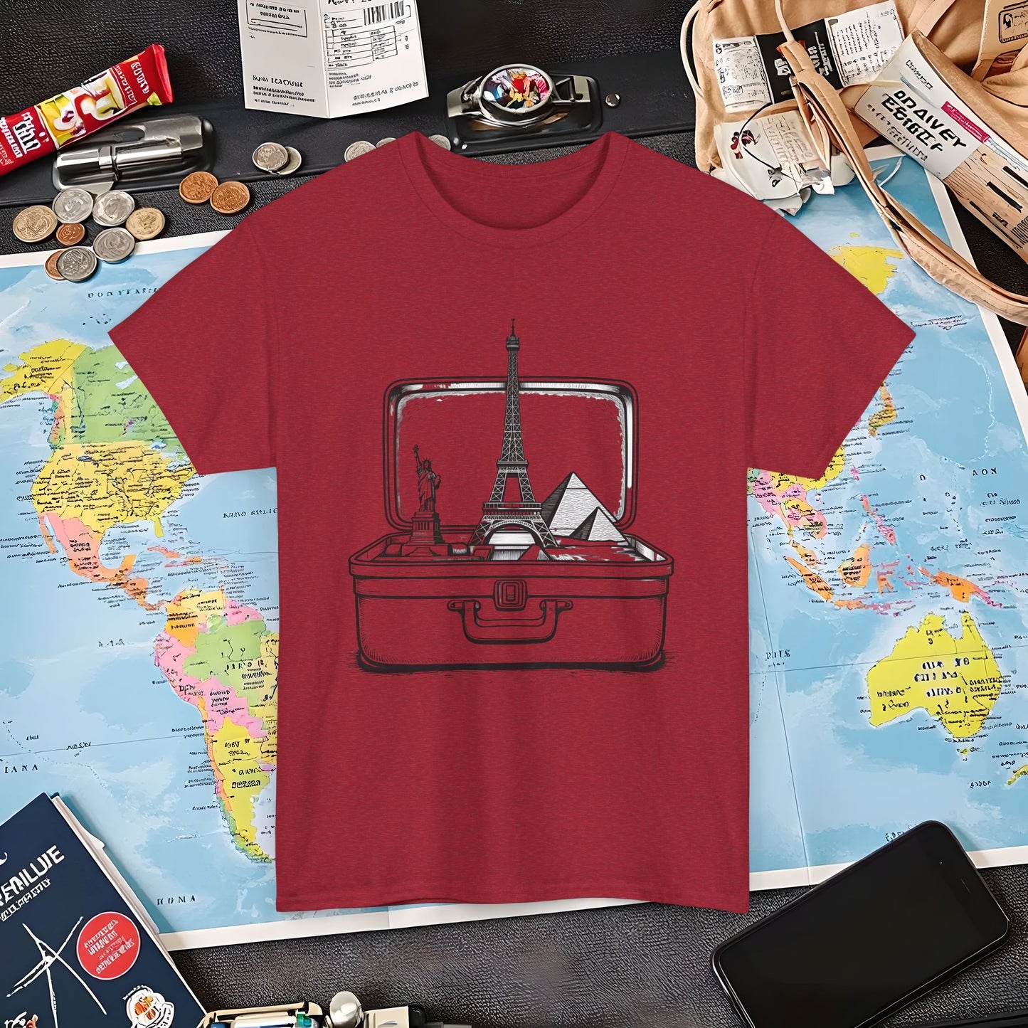 Wanderlust Suitcase Air Travel T-Shirts | Jetsetter, Airport, and International Flight Tees