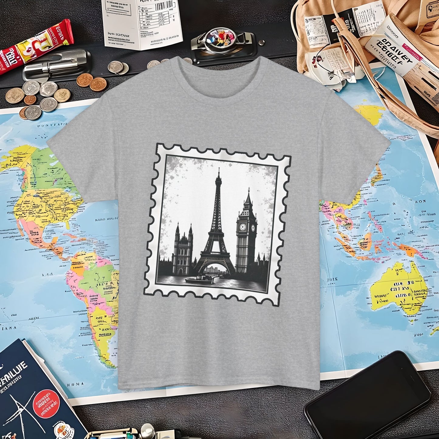 Europe Stamp Air Travel T-Shirts | Jetsetter, Airport, and International Flight Tees