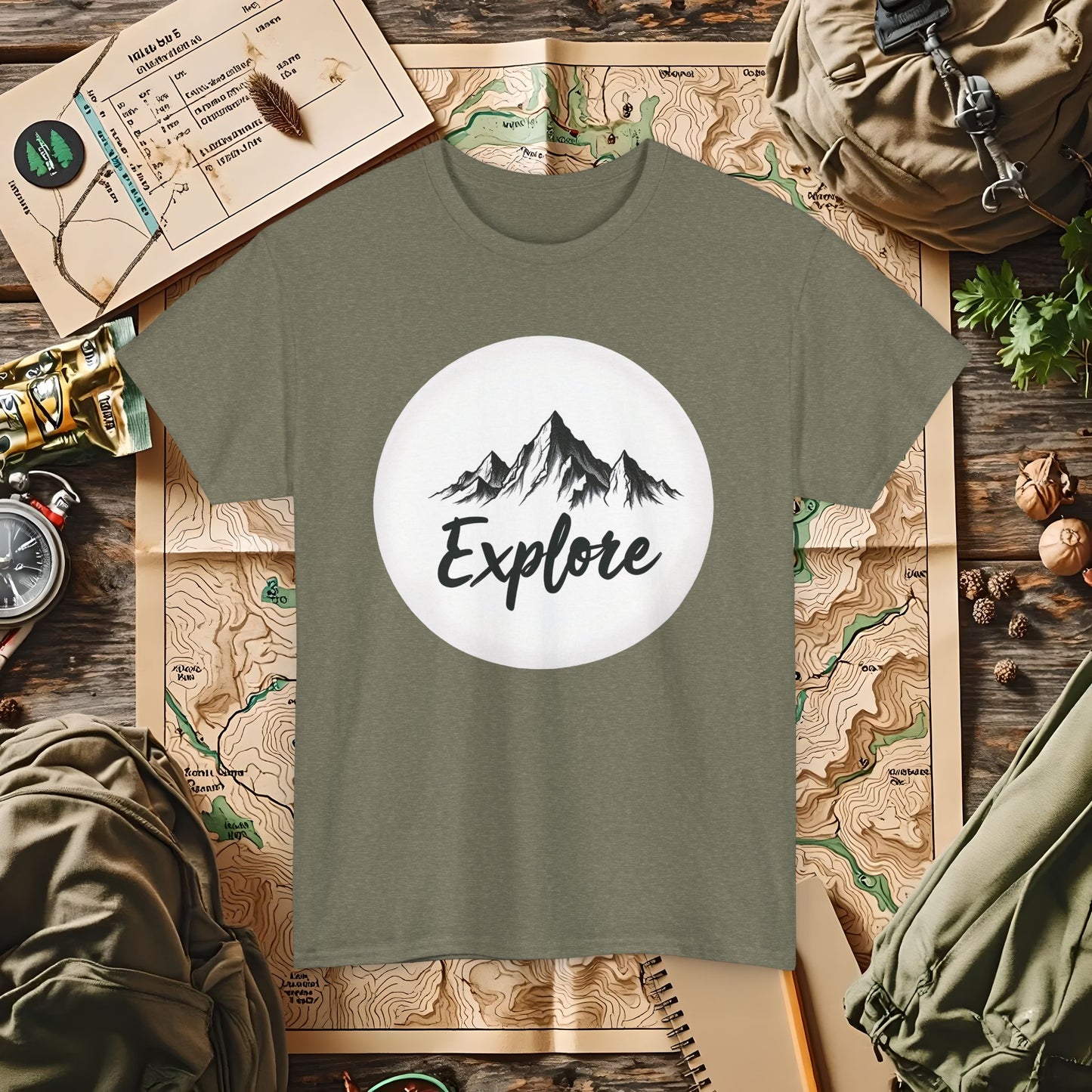 Mountain Explore Outdoor Adventure T-Shirts | Camping, Hiking, Rafting & Kayaking Tees for Nature Lovers